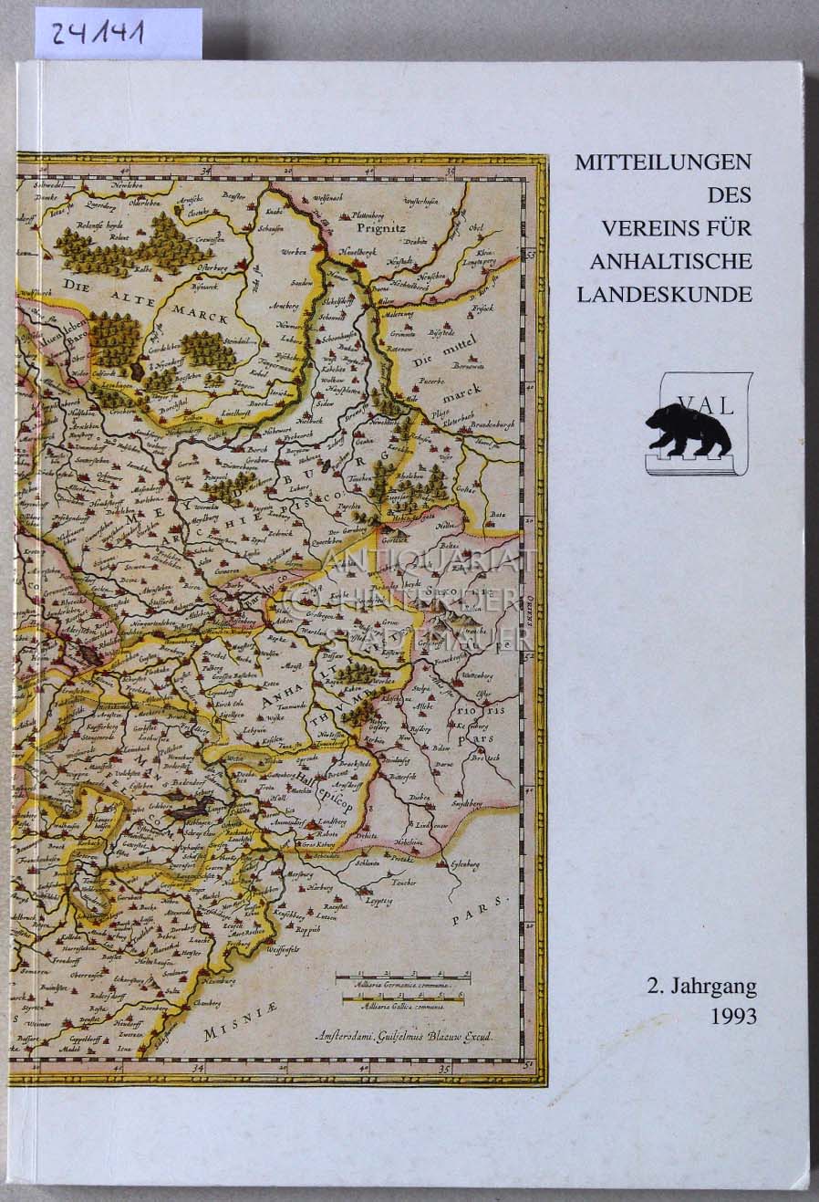 Mitteilungen des Vereins für anhaltische Landeskunde. 2. Jahrgang 1993.