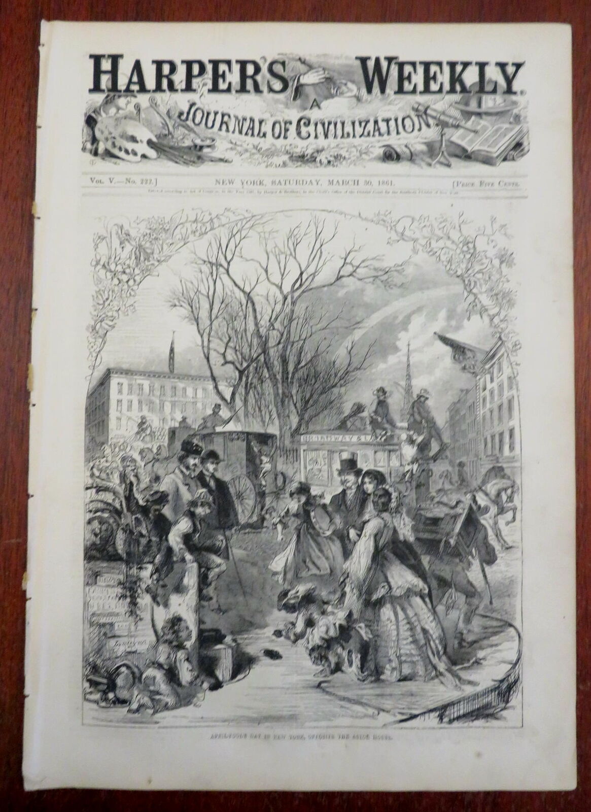Vassar College Sam Houston Harper's Civil War newspaper 1861 complete