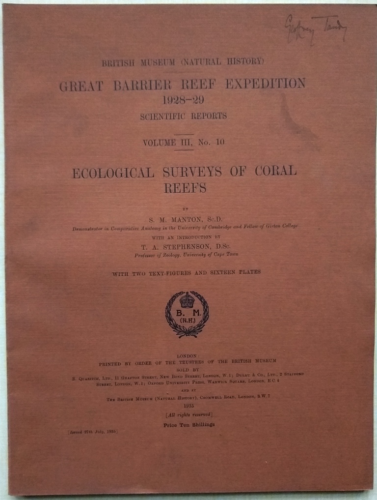 Ecological Surveys of Coral Reefs [Great Barrier Reef Expedition, 1928 ...