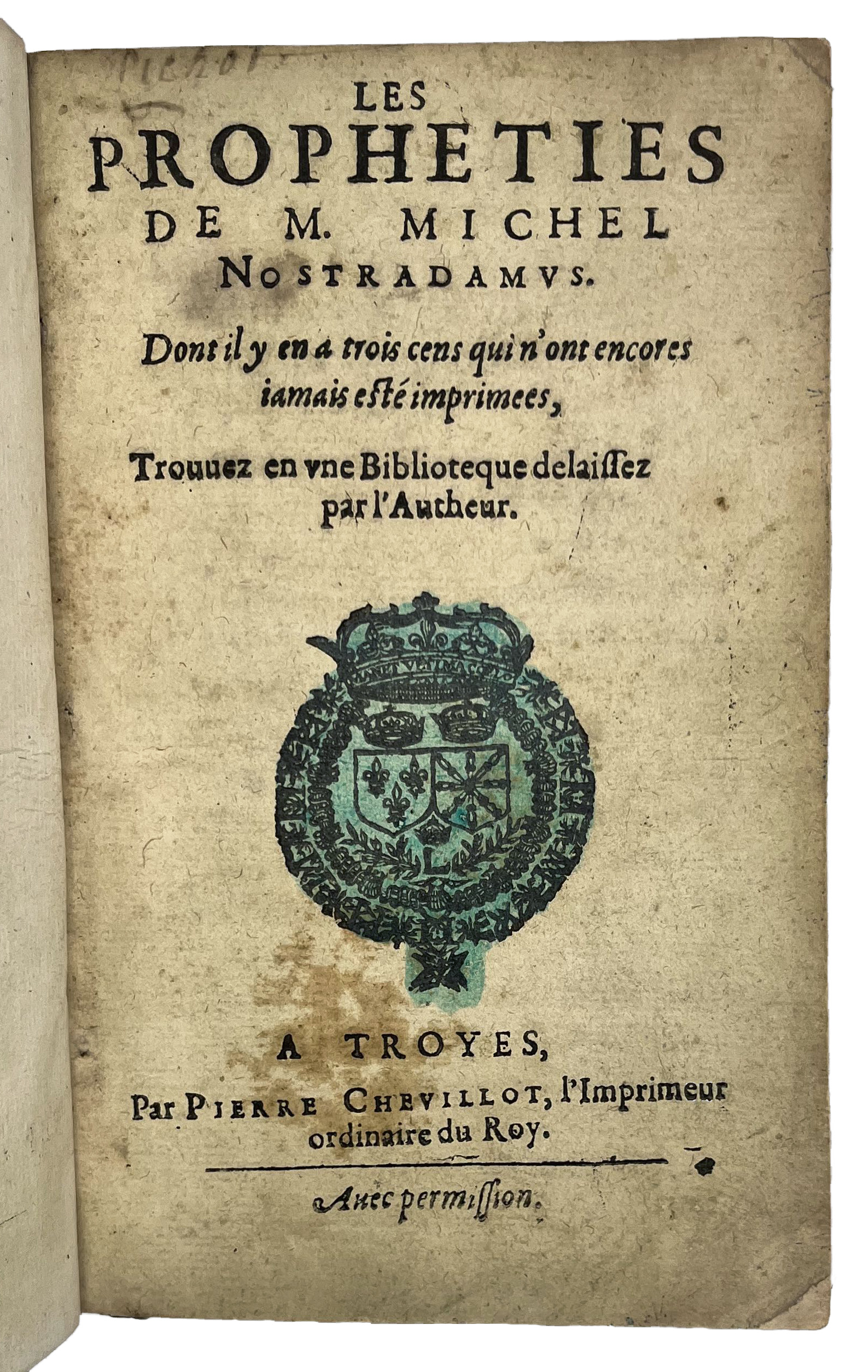 Les Propheties. de NOSTRADAMUS, Michel de. Good Hardcover Sokol