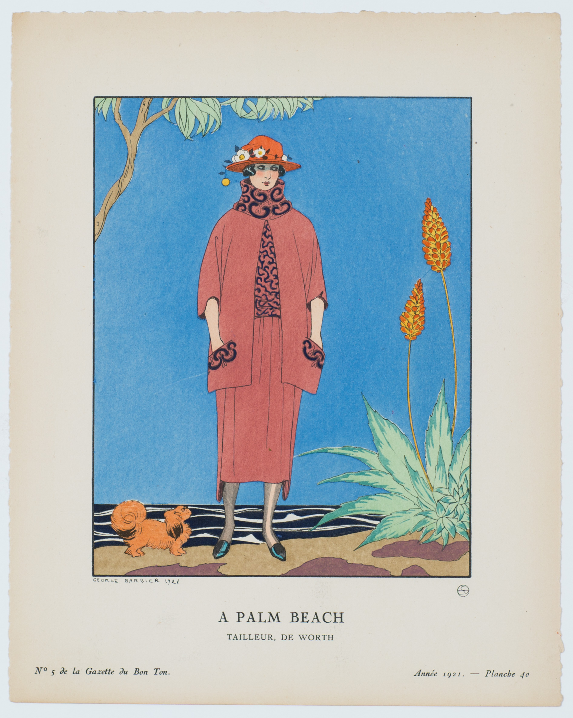 A Palm Beach, Tailleur de Worth. Barbier, George - 1882 Nantes - Paris 1932 [Fine]