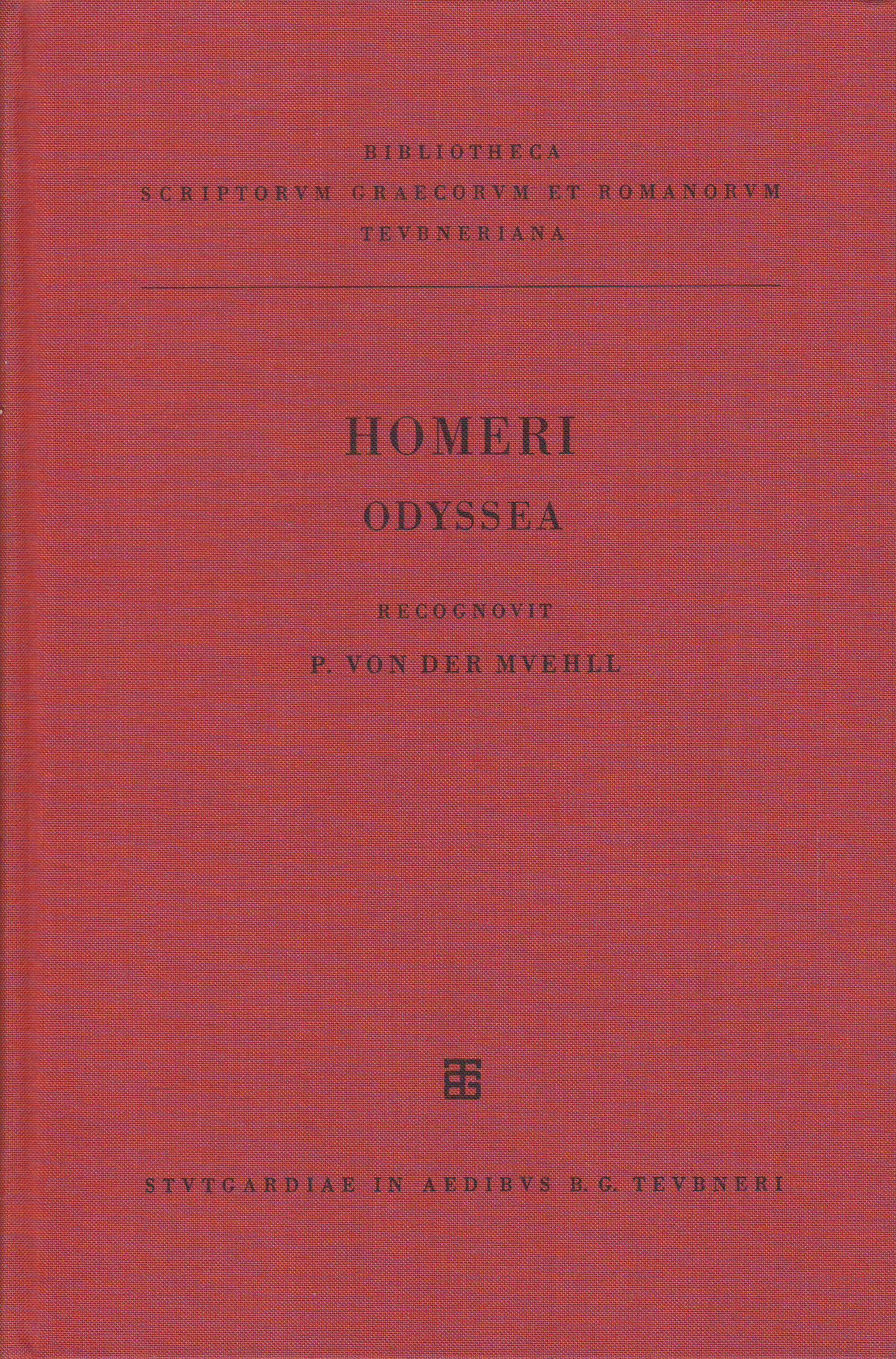 Homeri Odyssea - Homerus (Verfasser); Mühll, Peter von der (Herausgeber)