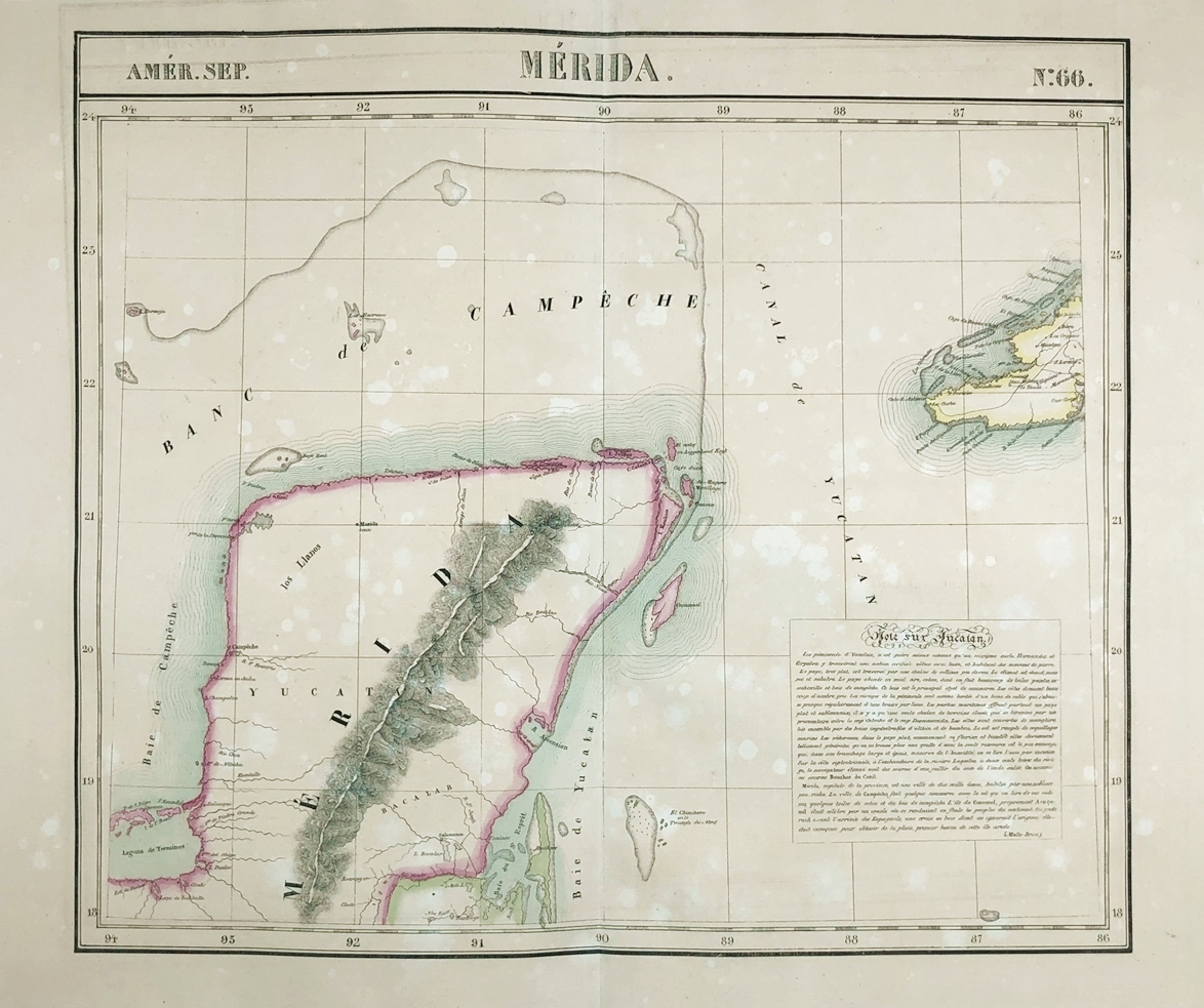 "Amer. Sep. Merida. N° 66" - Yucatan Peninsula Merida Mexico Mexiko North America Amerique Amerika / from: "Atlas Universel De Geographie, Physique,