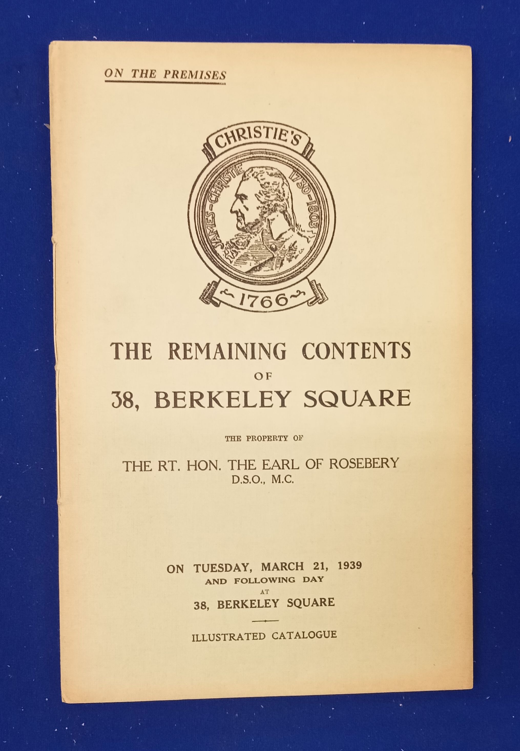 Catalogue of old English & Continental decorative furniture & porcelain, objects of art and vertu, fine chandeliers and wall lights, pictures, prints