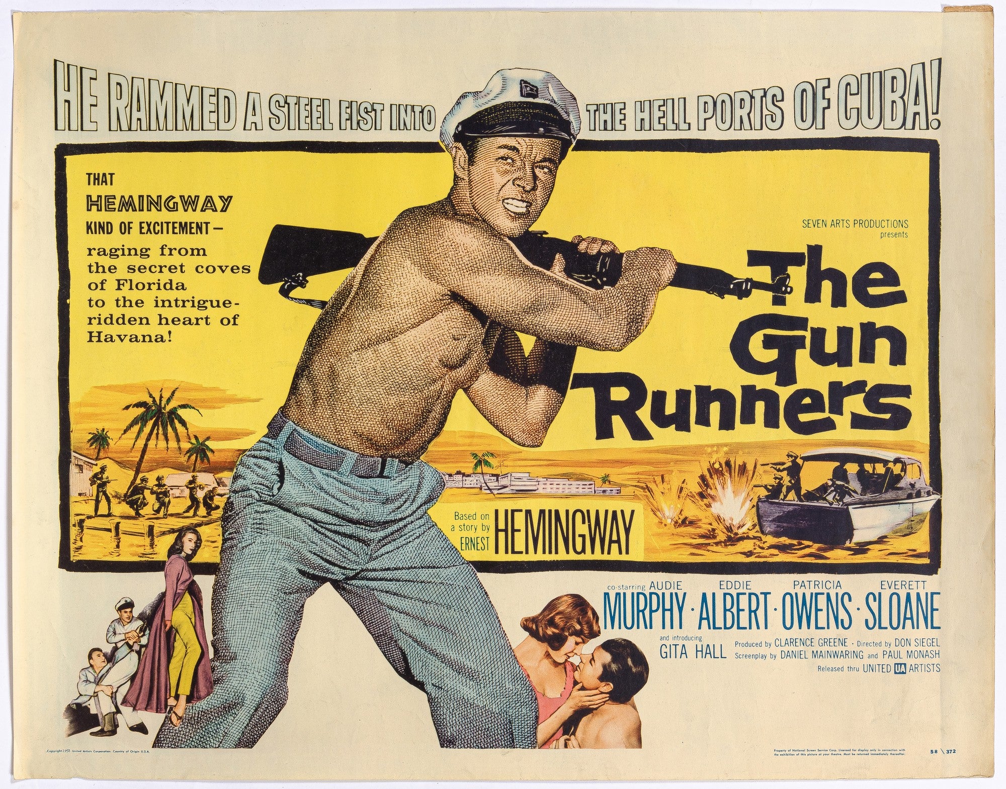 [Poster]: The Gun Runners (HEMINGWAY, Ernest, Don Siegel, Audie Murphy) [Near Fine]
