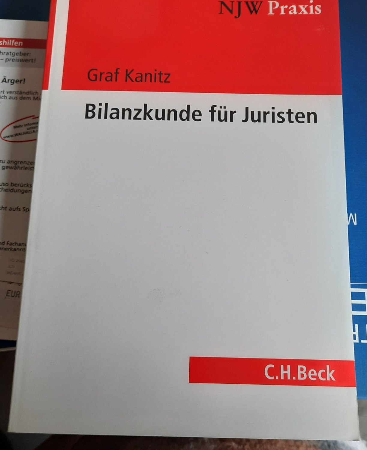 Bilanzkunde für Juristen. NJW Praxis ; Band 73 - Kanitz, Friedrich von