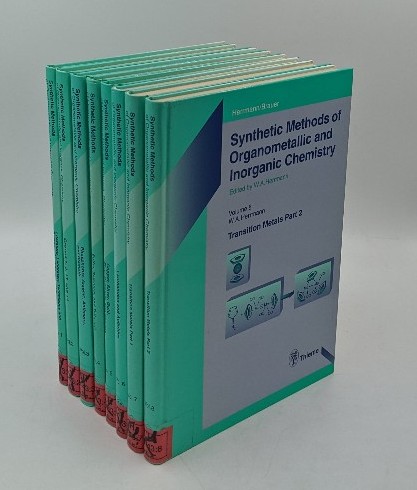 Synthetic methods of organometallic and inorganic chemistry - 8 volume set : 1. Literature, laboratory techniques, and common starting materials / 2. Groups 1, 2, 13 and 14 / 3. Phosphorus, arsenic, antimony and bismuth / 4. Sulfur, selenium and tellurium / 5. Copper, silver, gold, zinc, cadmium and mercury / 6. Lanthanides and actinides / 7. Transition metals, part 1 / 8. Transition metals, part 2. - Herrmann, W. A. [Ed.]