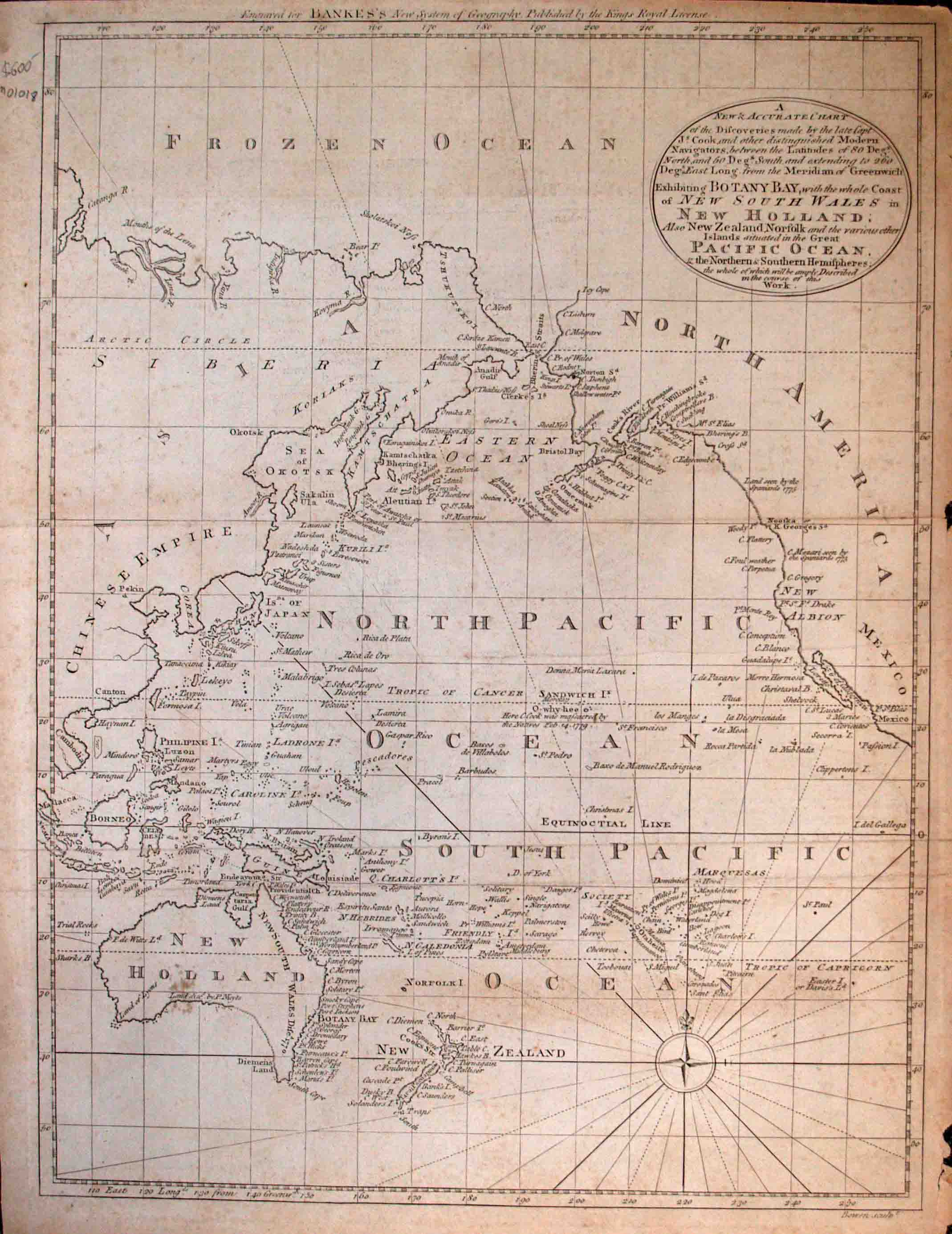 A New & Accurate Chart of the Discoveries made by the late Capt. Js. Cook, and other distinguished Modern Navigators . . . Exhibiting Botany Bay, wit