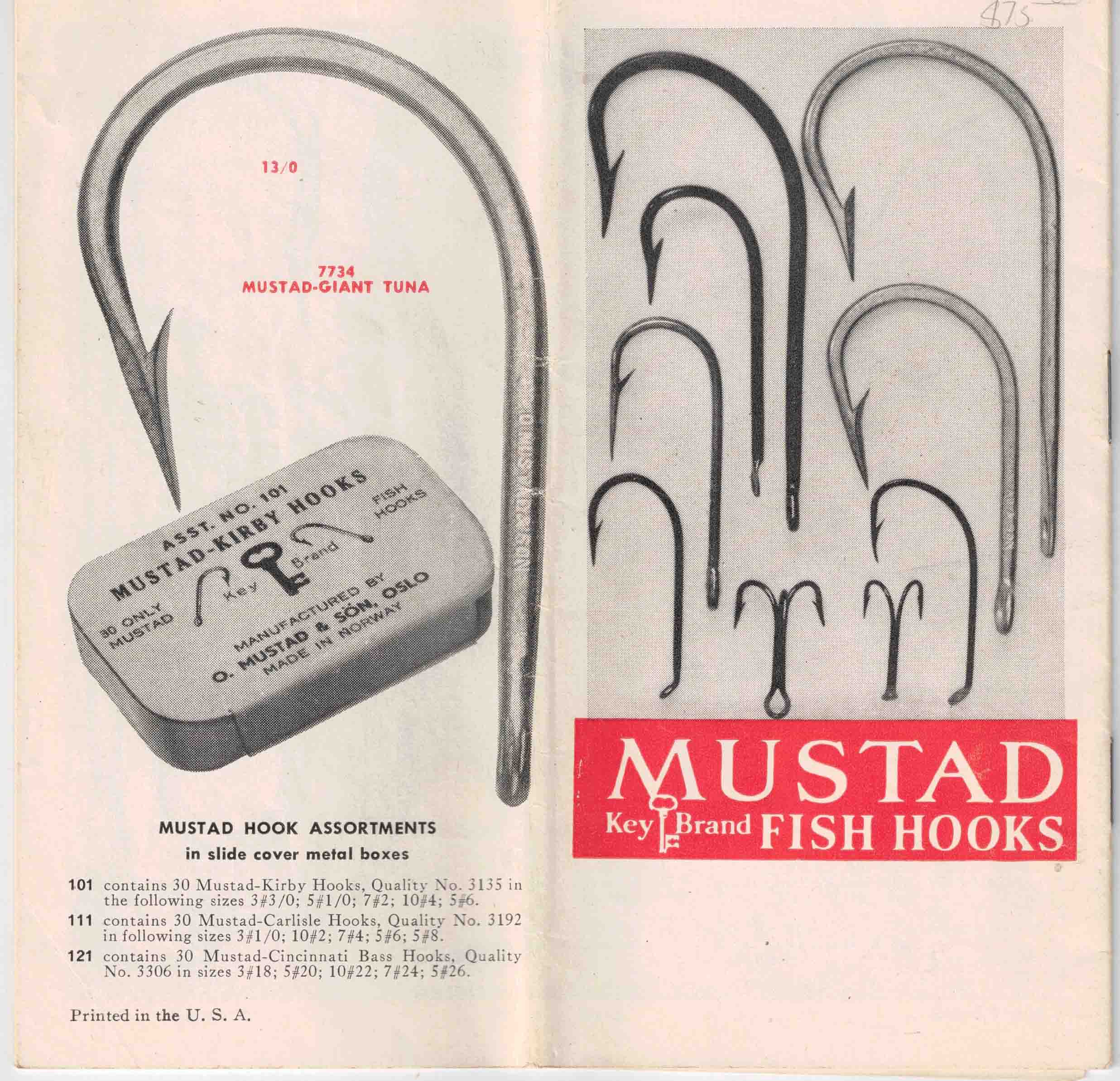 Mustad Key Brand Fish Hooks by Mustad, O., & Son: (1925)