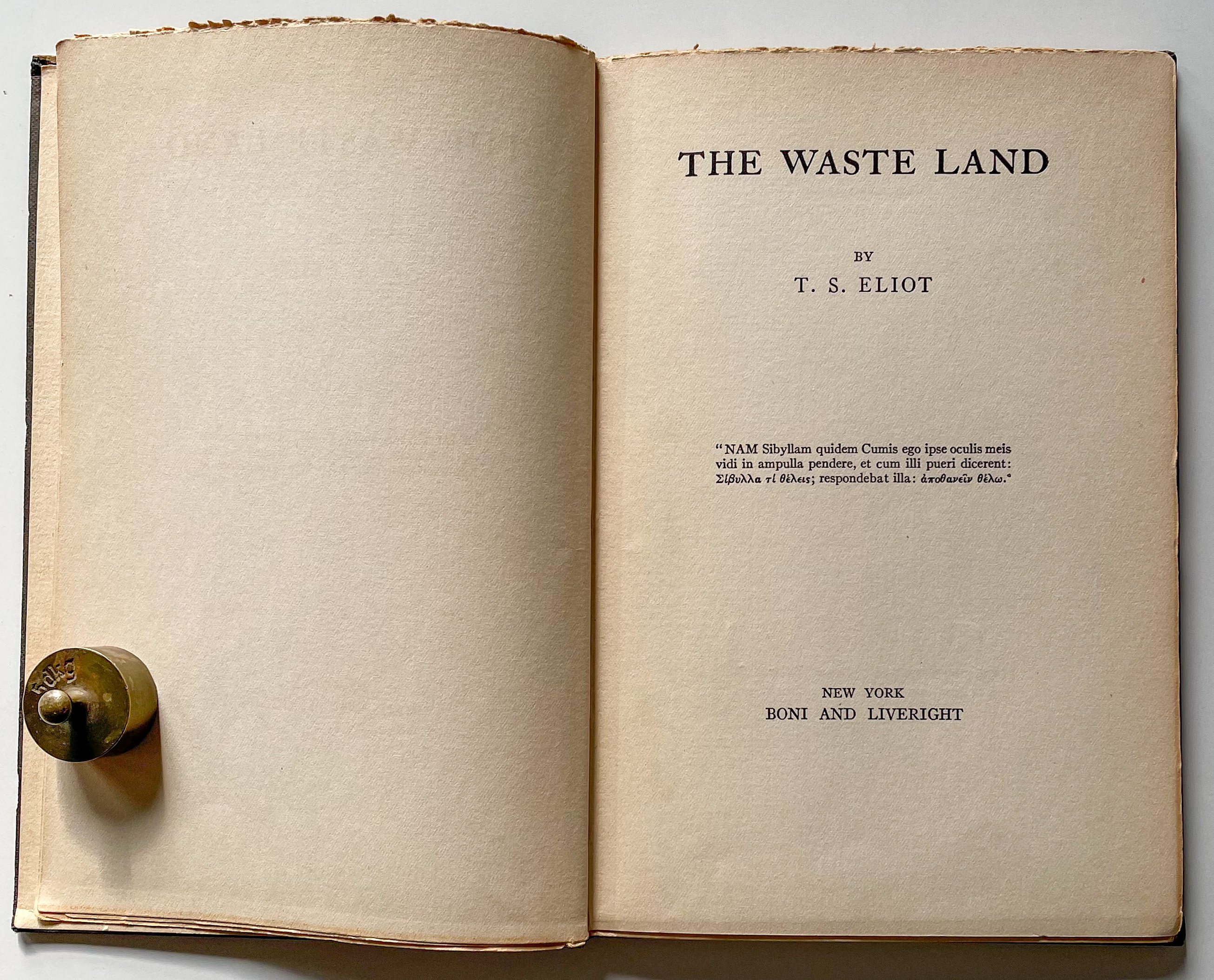 The Waste Land T S Eliot The Waste Land (1st ed, 2nd impression) by T S Eliot: Very Good