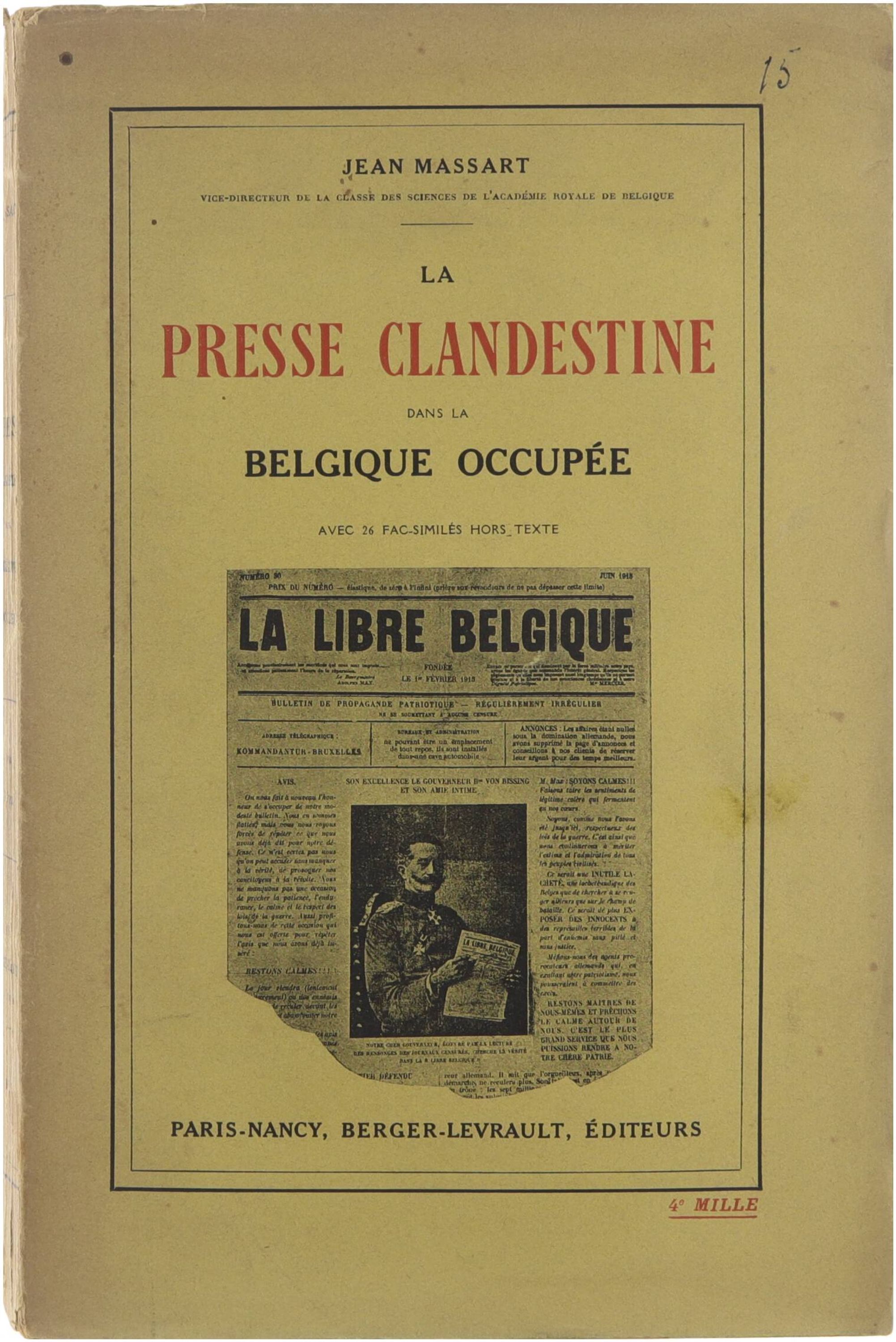 La Presse Clandestine dans la Belgique Occupée - Jean Massart