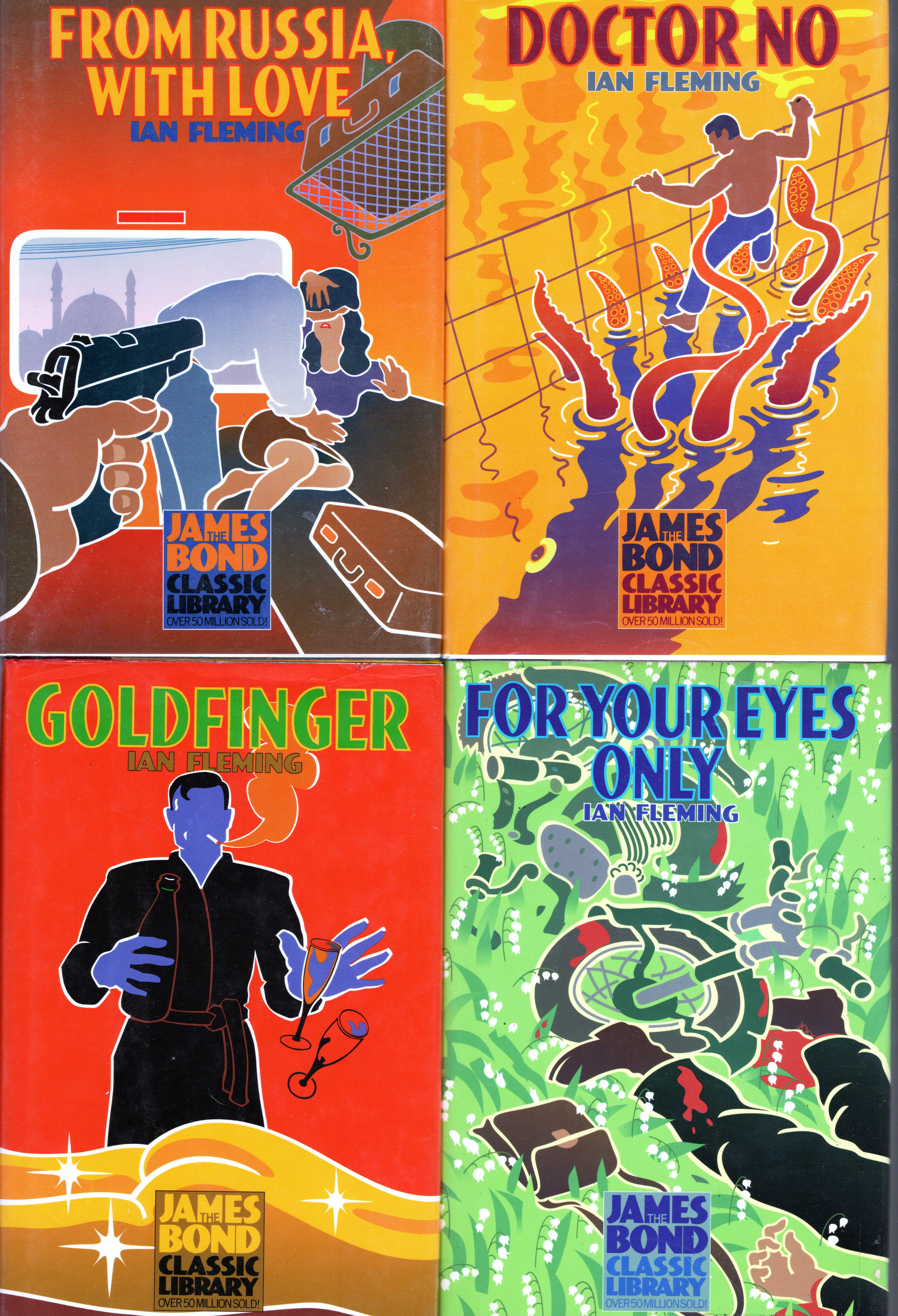 COMPLETE SET ALL 12 JAMES BOND HARDCOVERS W/DUST JACKETS