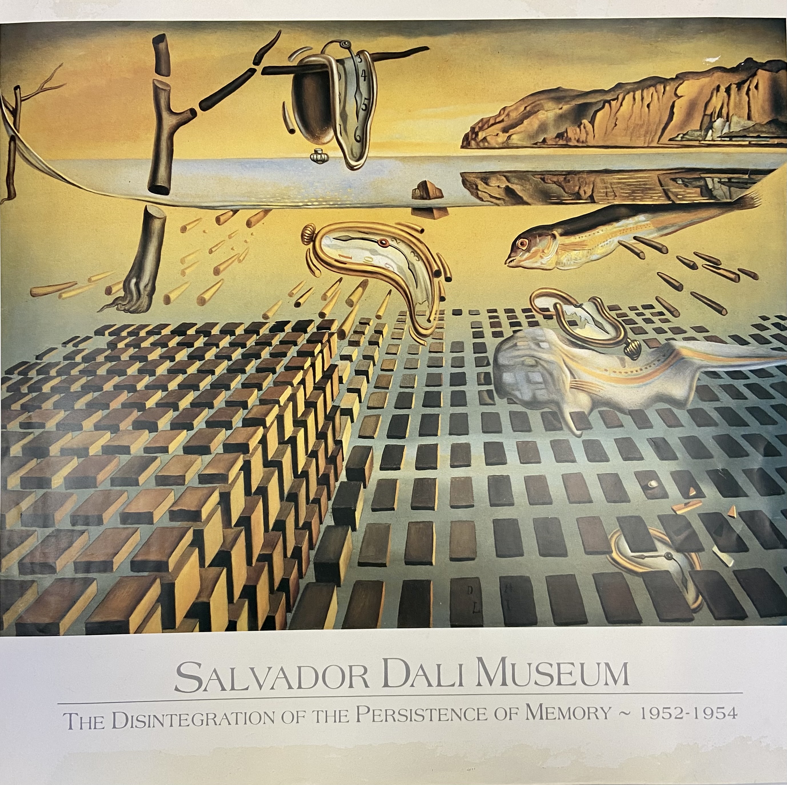 SALVADOR DALI: SALVADOR DALI MUSEUM - The disintegration of the Persistence  of memory - 1952-1954, 61 x 66 cm POSTER da Salvador Dali:  Arte / Stampa / Poster