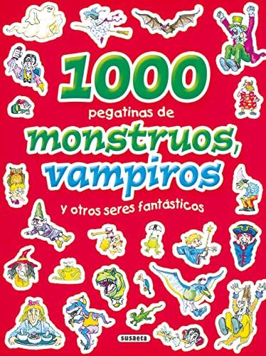 1000 pegatinas de monstruos, vampiros y otros seres fantásticos (rojo). Edad: 4+. - Susaeta, Equipo