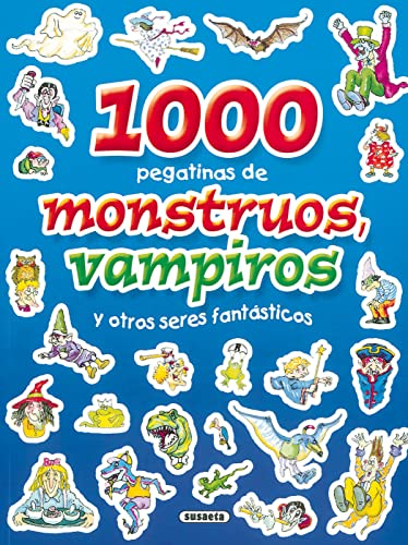 1000 pegatinas de monstruos, vampiros y otros seres fantásticos (azul). Edad: 4+.