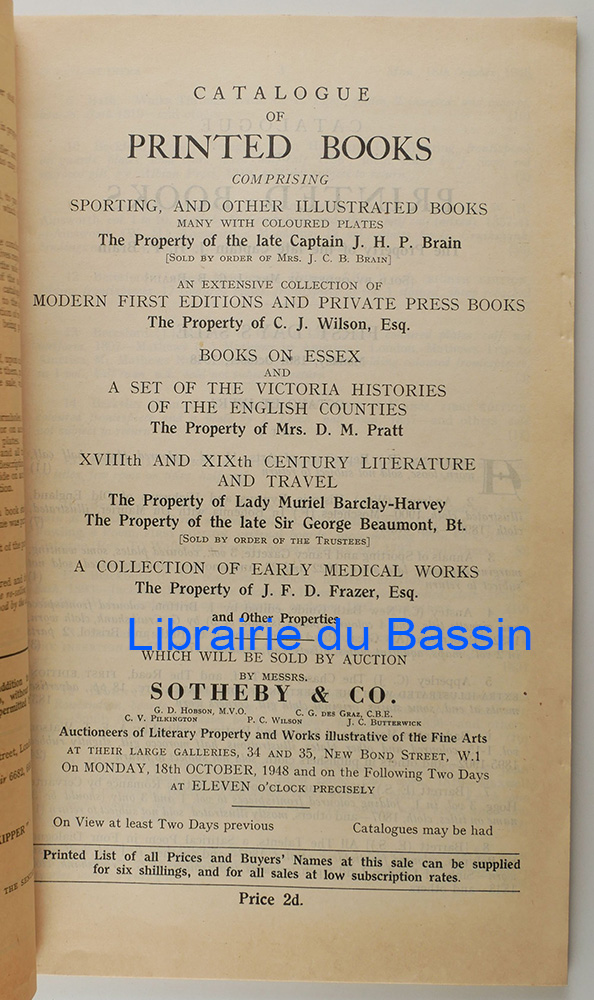 Catalogue of printed books Collectif [Assez bon] [Couverture souple]