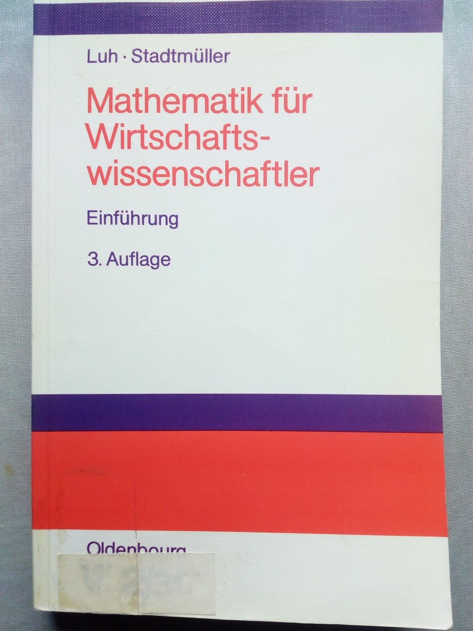 Mathematik für Wirtschaftswissenschaftler - Luh, Wolfgang; Stadtmüller, Karin