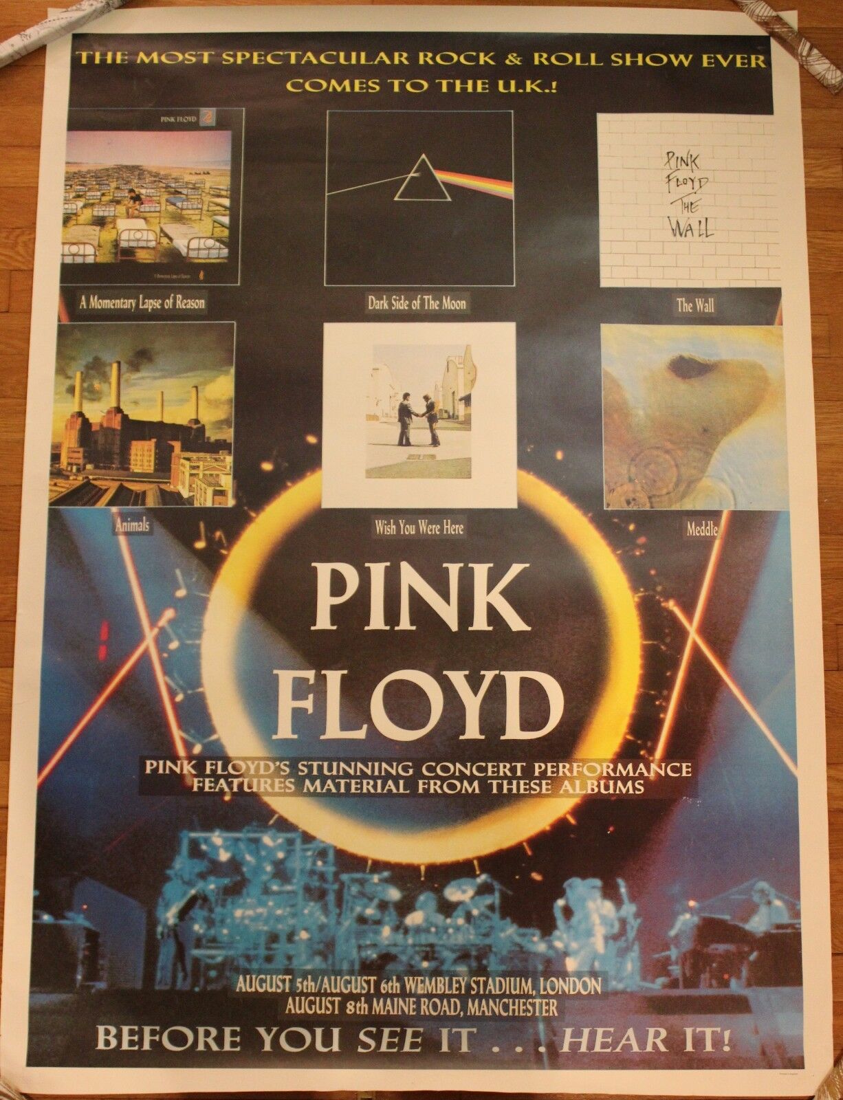 Pink Floyd Rare Concert Poster A Momentary Lapse of Reason 1988 Wembley ...