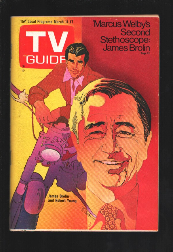 TV Guide 3/11/1972Bob Peak cover of Robert Young & James Brolin of