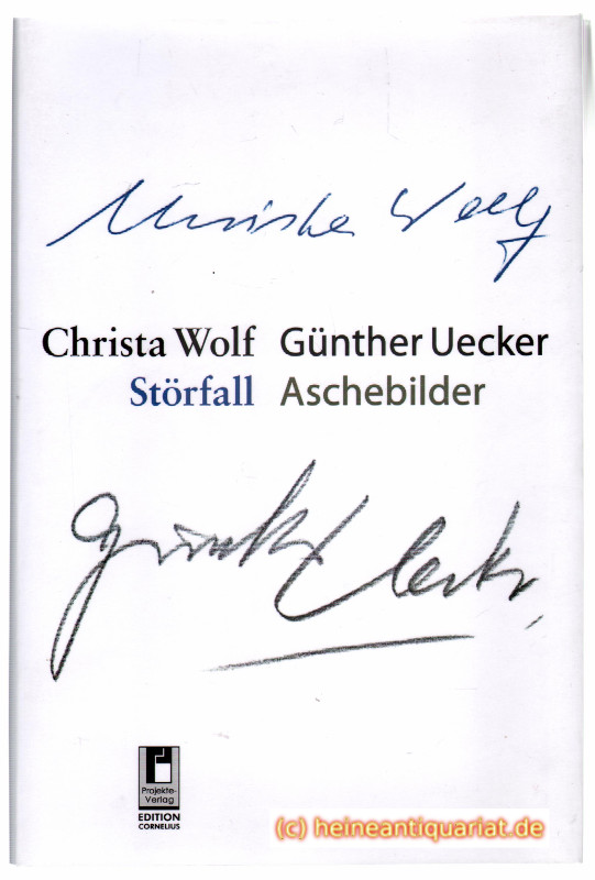 Störfall / Aschebilder. - Uecker, Günther [ Widmungsexemplar ] Wolf, Christa / Uecker Günther