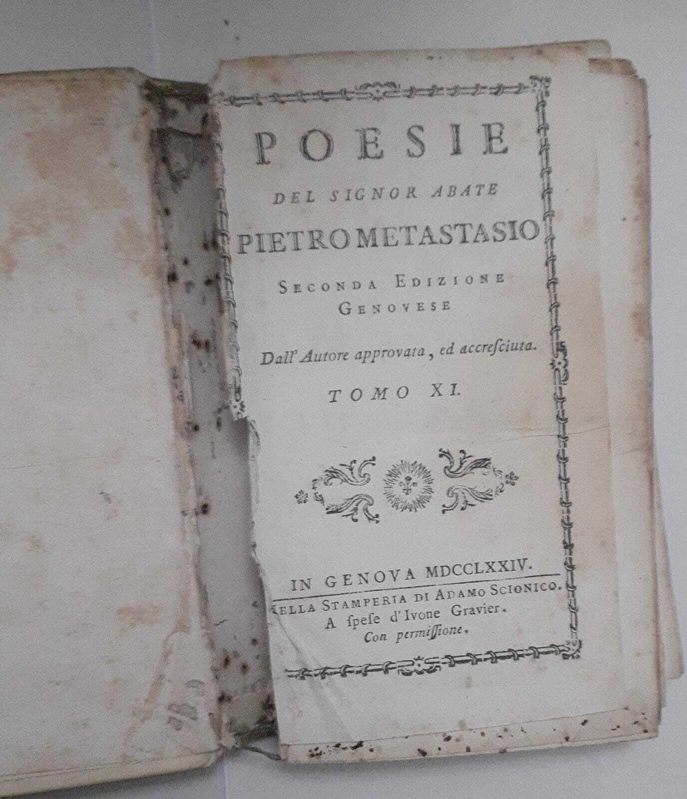 Abebooks Poesie del signor Abate. Tomo XI