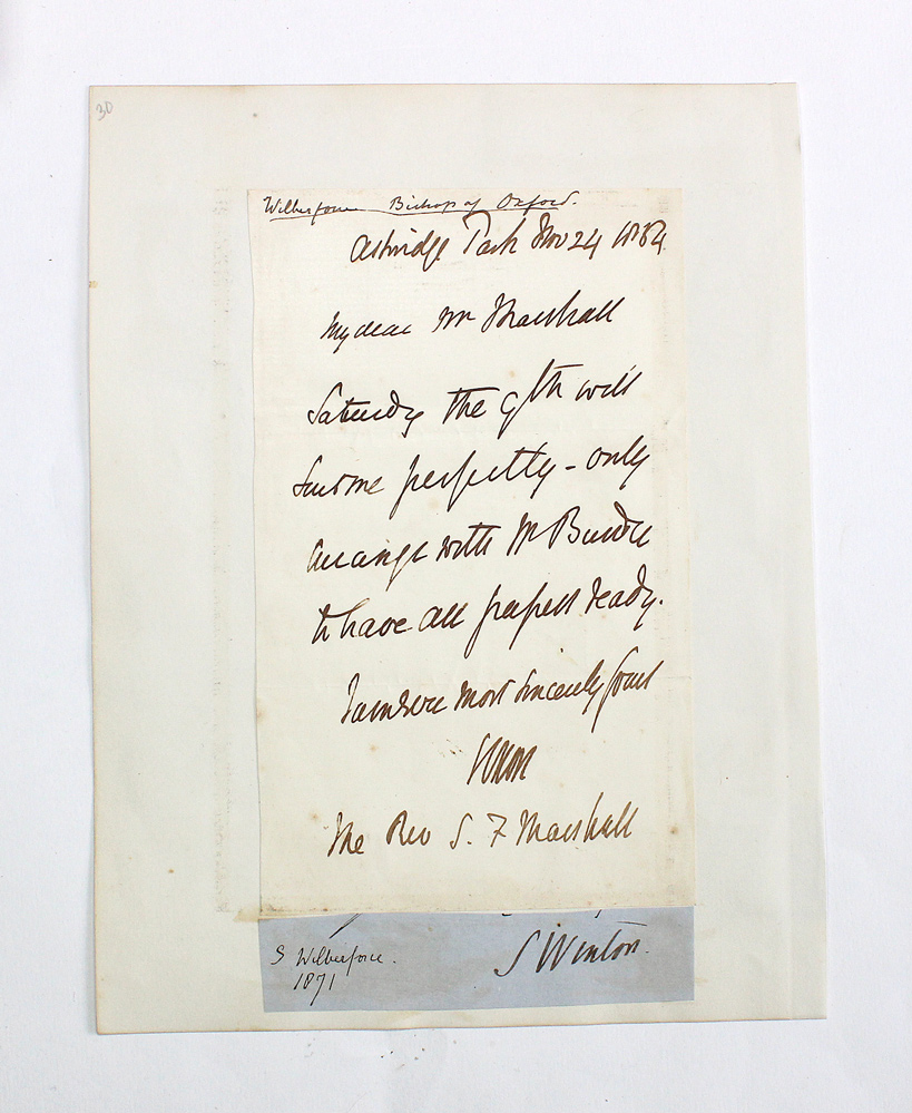 An Original Hand Written Letter by Bishop of Winchester Samuel ...