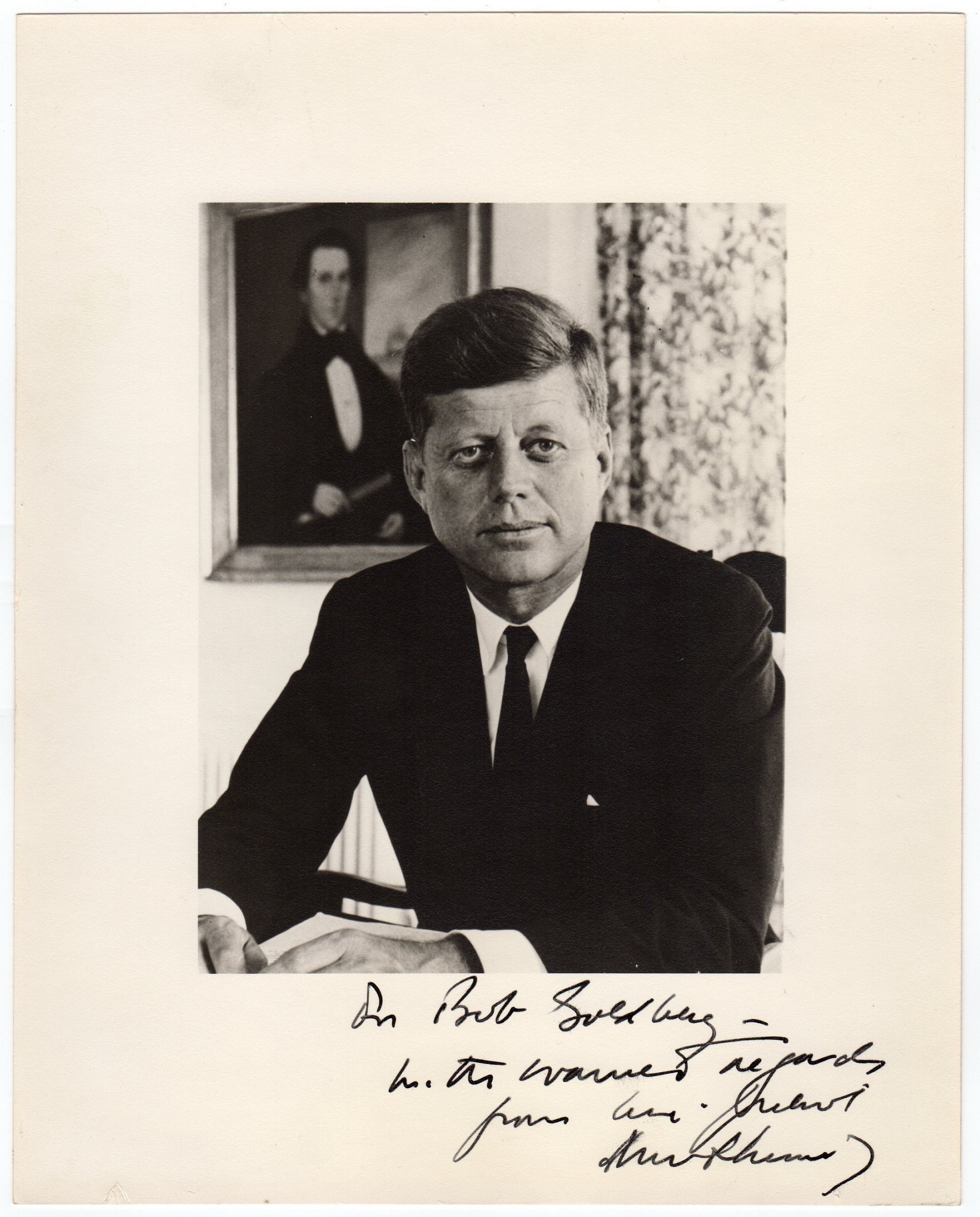 J.F. Kennedy元大統領のサイン入りの写真（左にある写真、他は参考）