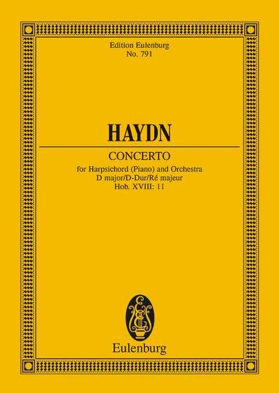 Konzert D-Dur : Hob. XVIII: 11. Cembalo (Klavier) und Orchester. Studienpartitur., Eulenburg Studienpartituren - Joseph Haydn