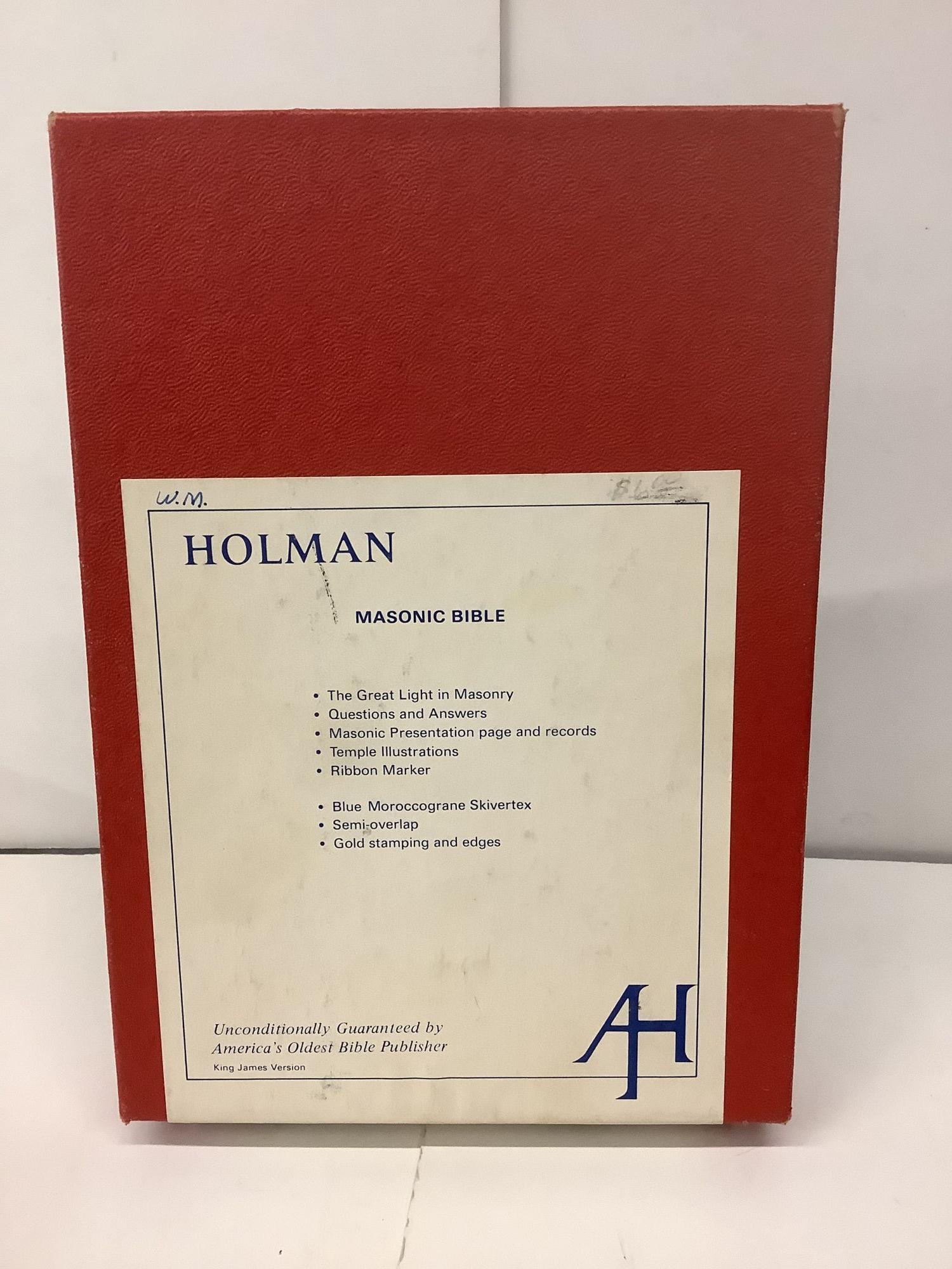 Holman Masonic Bible, KJV, in Original Box Good 8Vo Softcover (1968