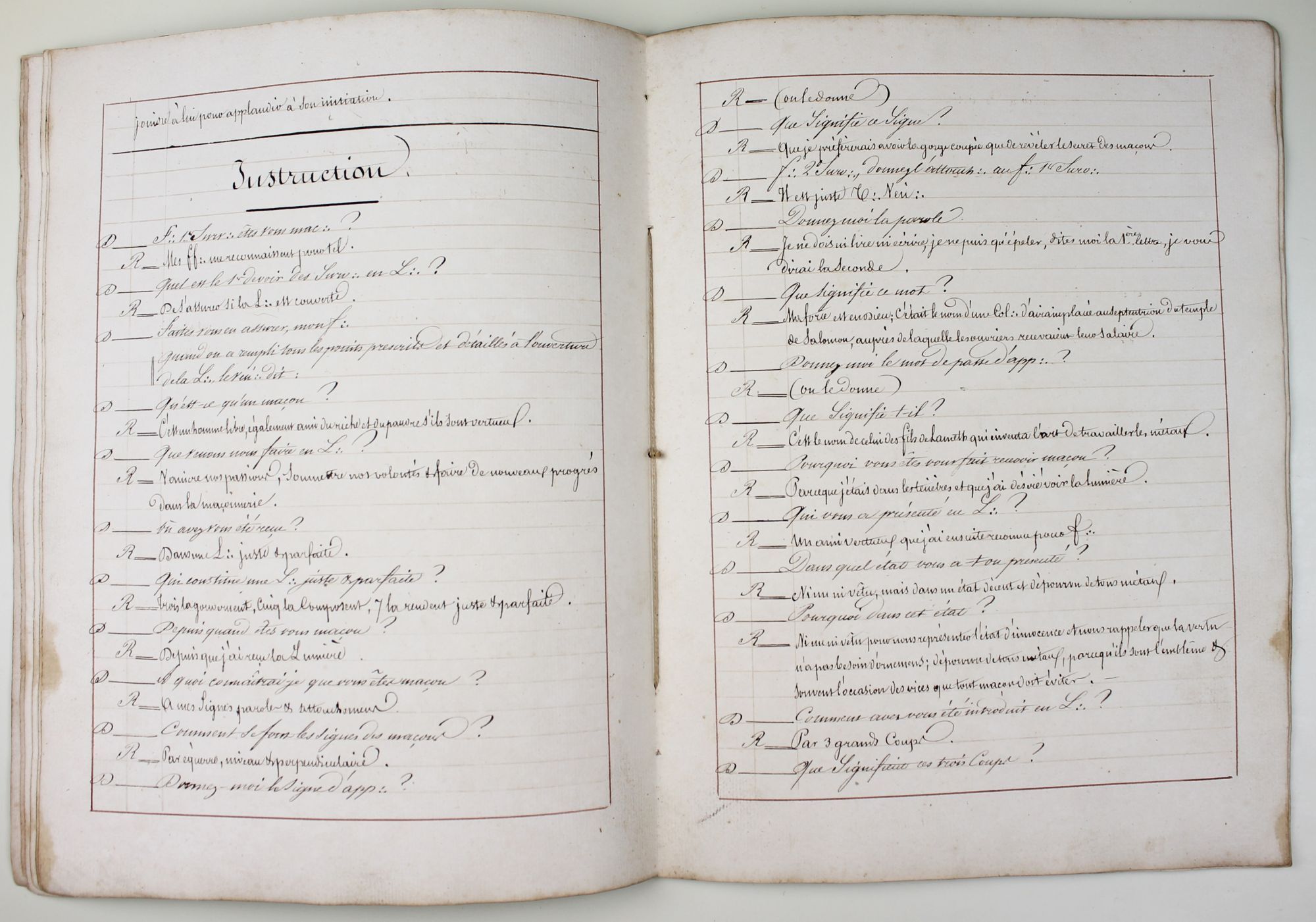 Rit Français D'Origine 1785 - Édition Spéciale Rit Primordial De France | Livre Maçonnique Ancien