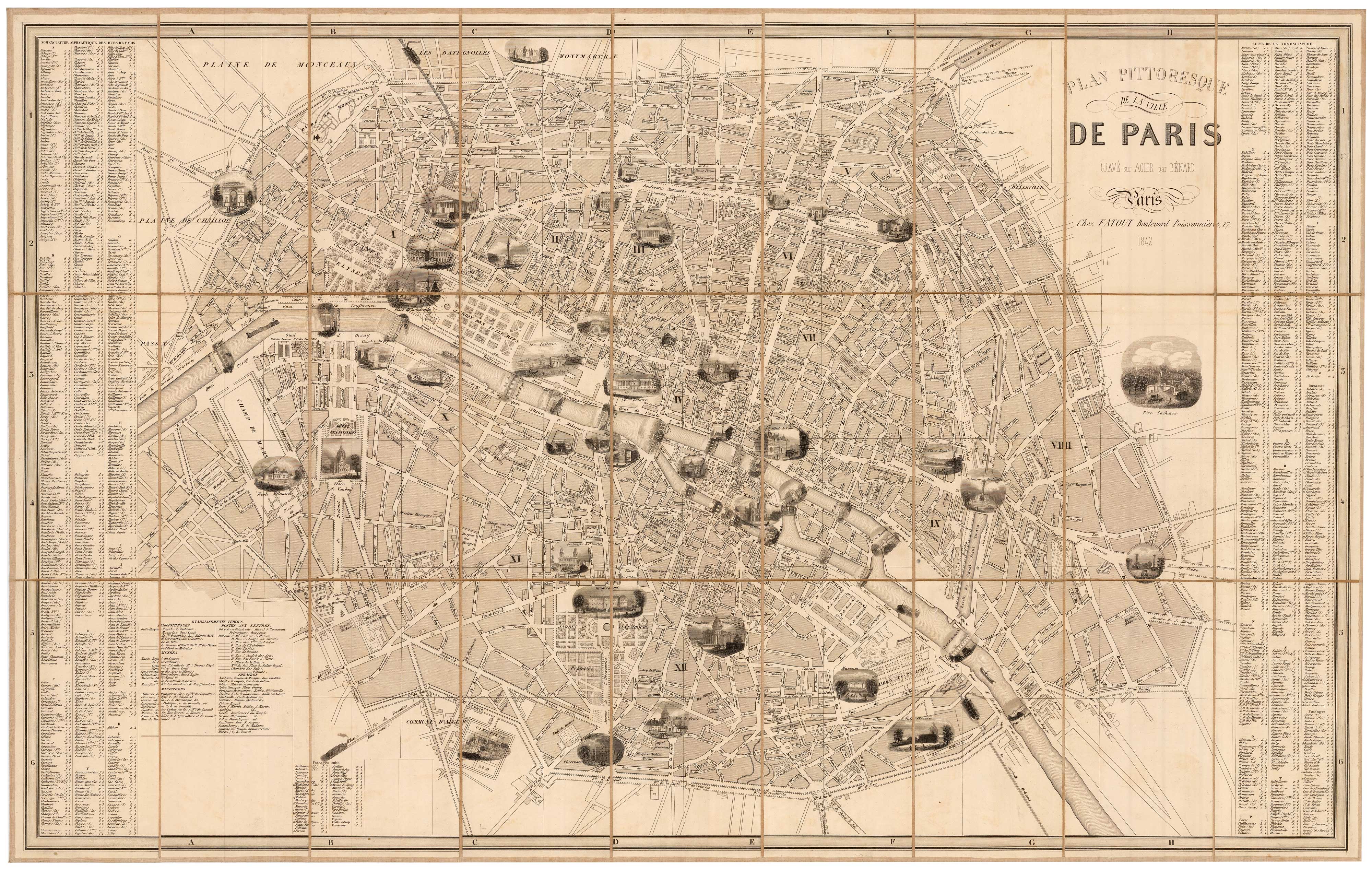 Plan Pittoresque de la Ville de Paris. Gravé