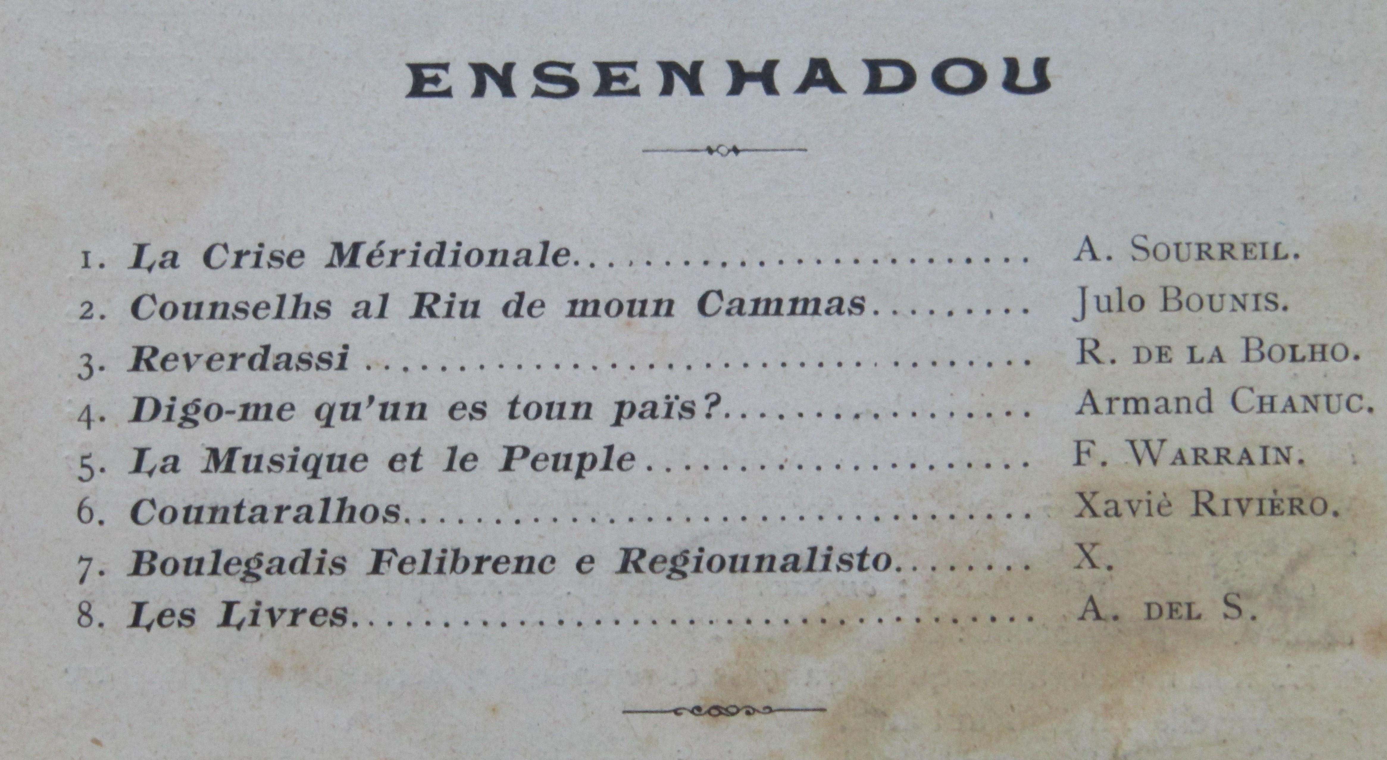 TERRO d'OC N° 191 Mai de 1907 Collectif (Julo Bonis, JR. de la Bolho, Armand Chanuc, F. Warrain, Xavié Rivièro) [Assez bon] [Couverture souple]