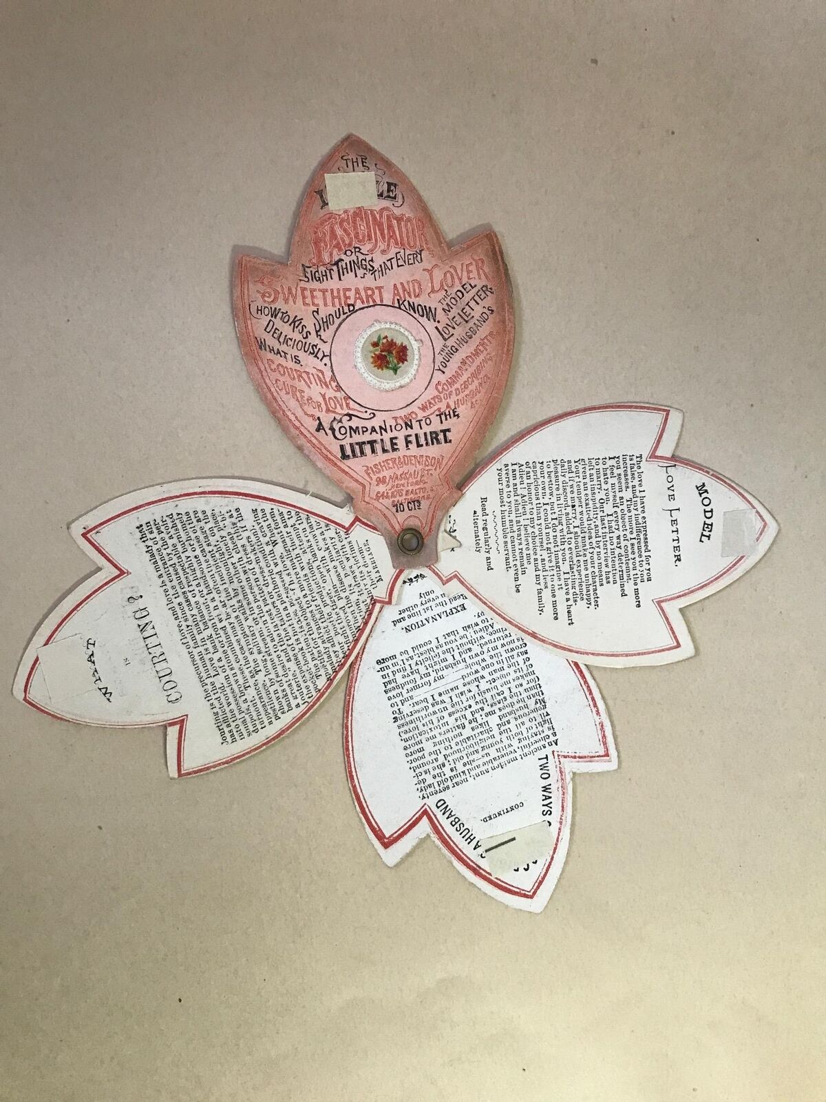 Little Fascinator Love Advice Letters Courting c. 1860's novelty fan book [Good] [Softcover]