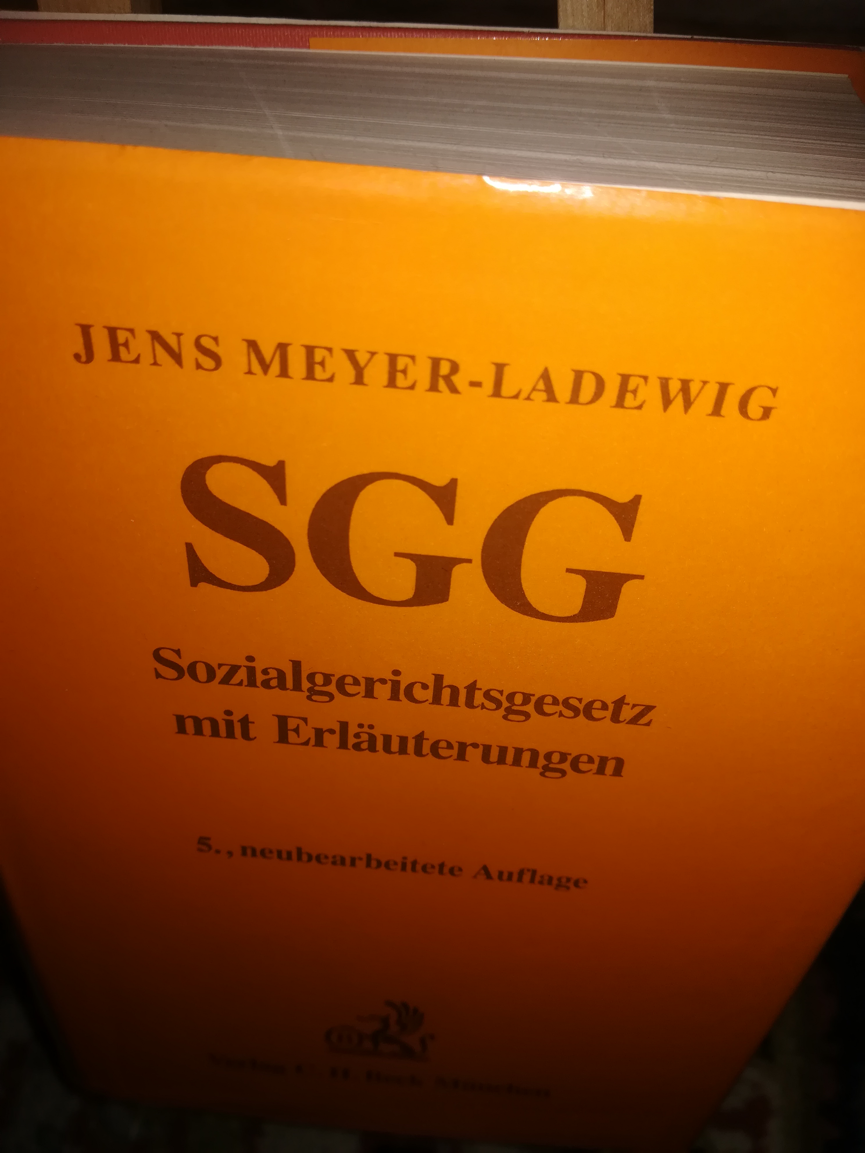 SGG Sozialgerichtsgesetz mit Erläuterungen, 5. neubearbeitete Auflage - Meyer-Ladewig Jens