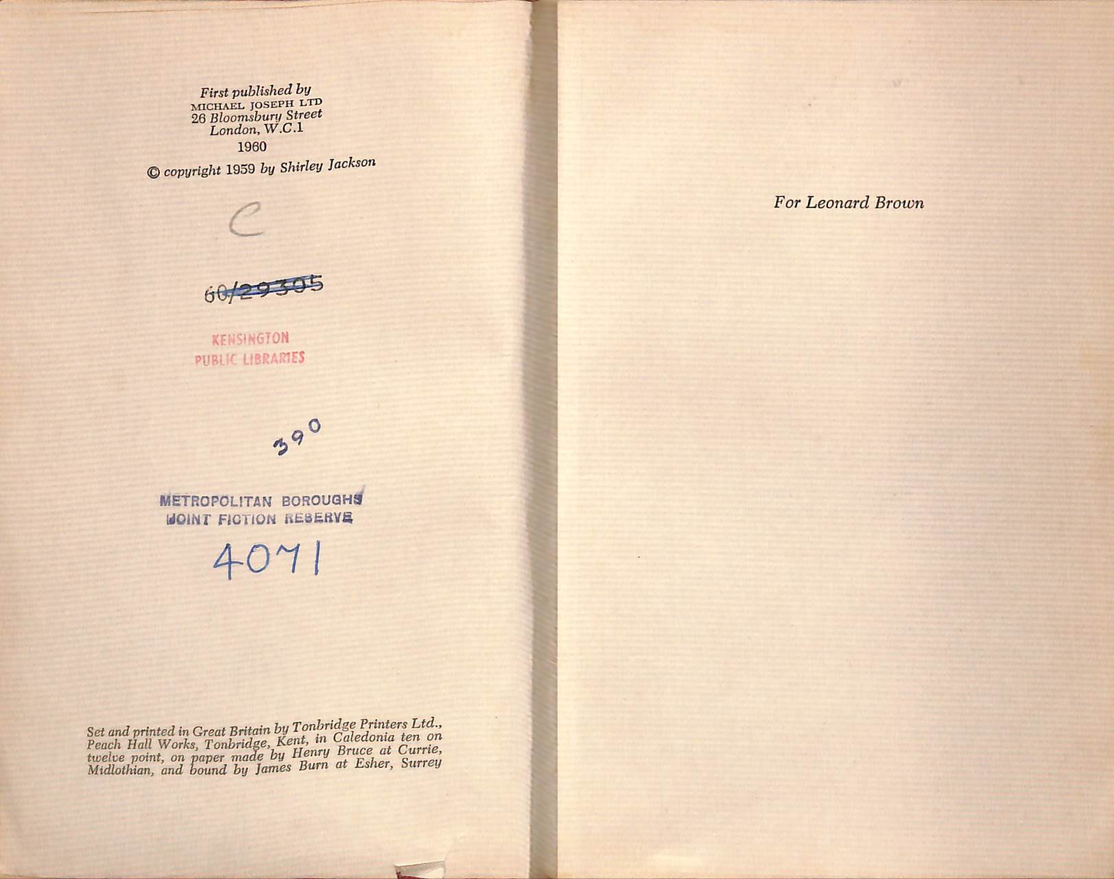 The Haunting of Hill House de Shirley Jackson: Good | WeBuyBooks