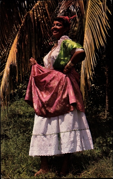 Ansichtskarte / Postkarte Martinique, Costume créole, la jupe, Portrait:  Manuscript / Paper Collectible