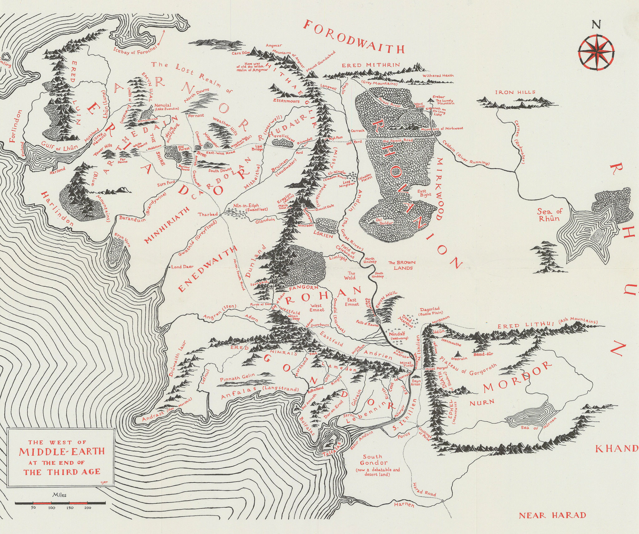 middle earth map lord of the rings