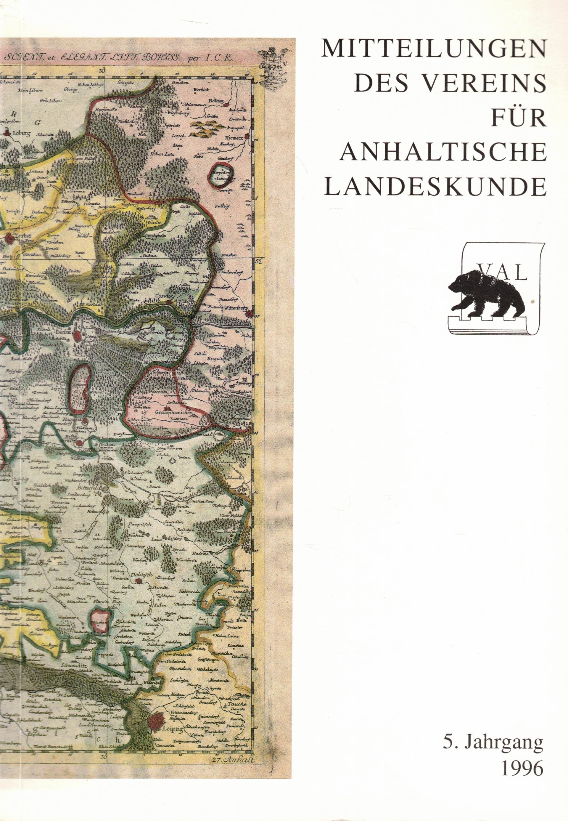 Mitteilungen des Vereins für Anhaltinische Landeskunde. 5. Jahrgang / 1996 - Hoppe, Günther; Gerlach, Annette