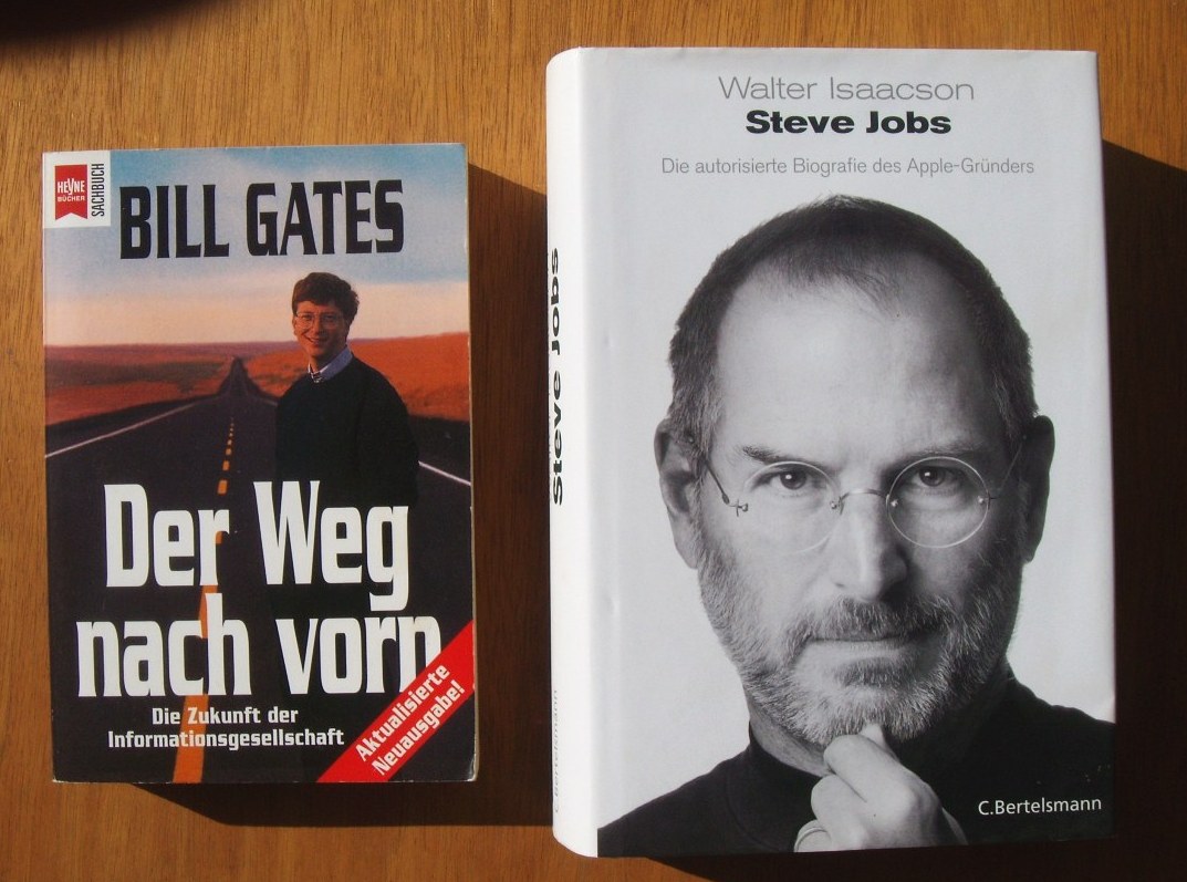 Zwei Bücher: 1. Steve Jobs - Die autorisierte Biografie des Apple-Gründers ; 2. Bill Gates: Der Weg nach vorn - Die Zukunft der Informationsgesellschaft - Walter Isaacson ; Gates, Bill, Nathan Myhrvold Peter Rinearson u. a