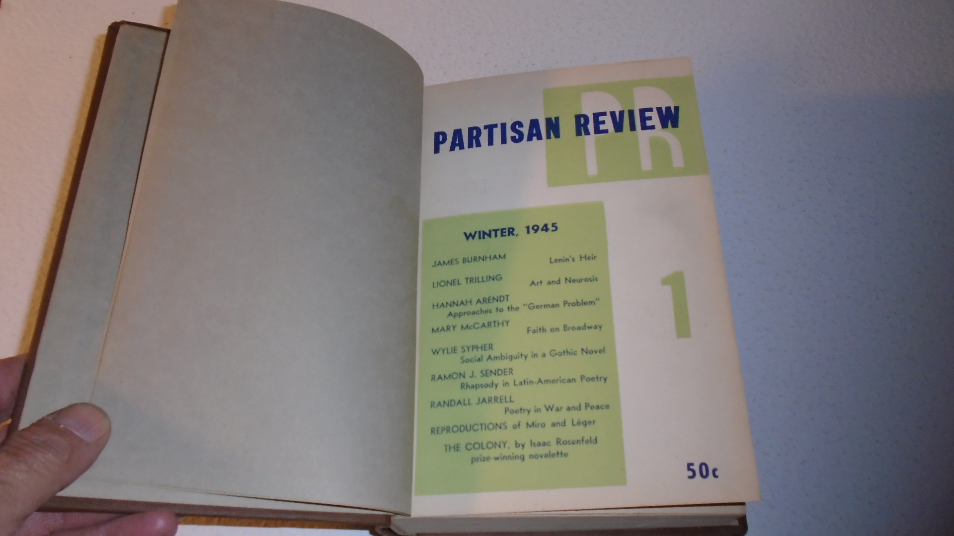 Partisan review volume 12 1945 numbers 1 4 by phillips rahv