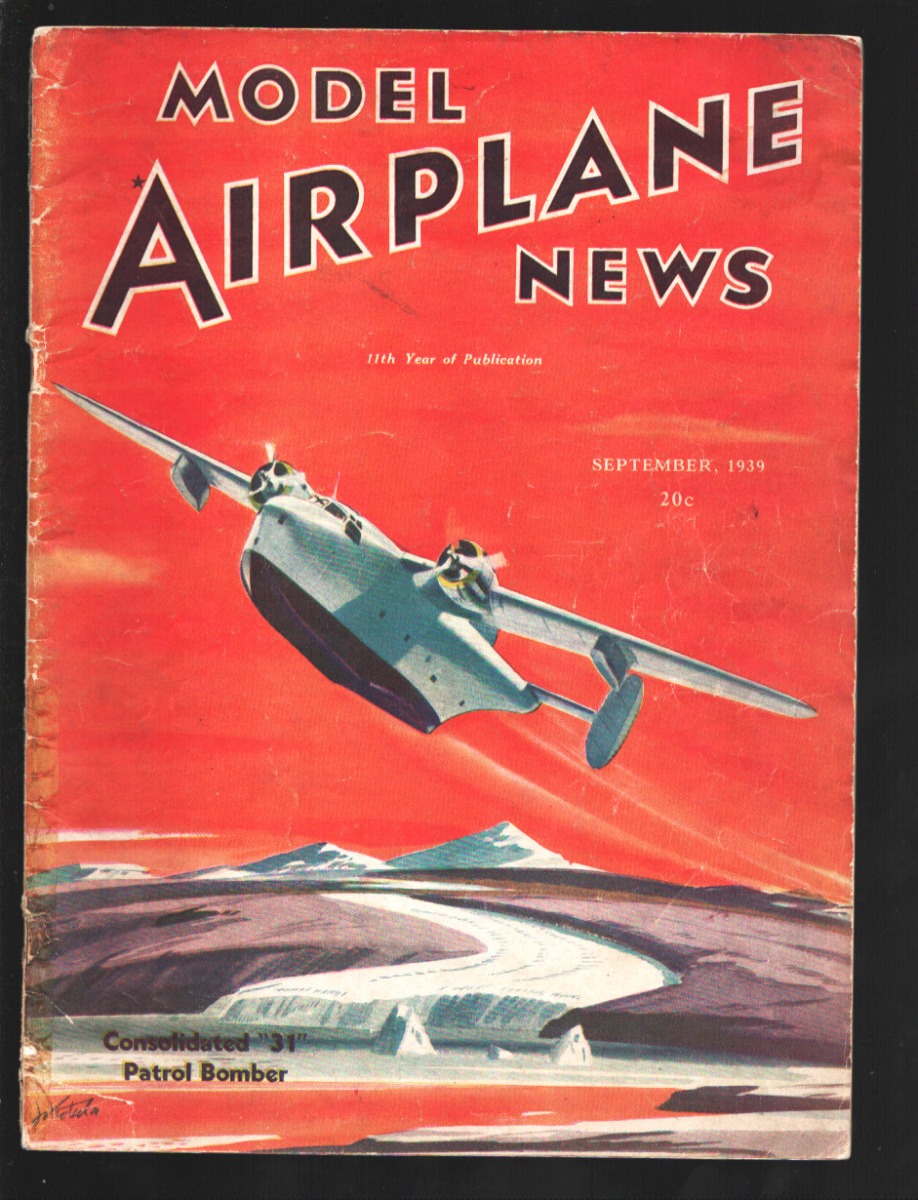 Model Airplane News 9/1939-Consolidated 31 Patrol Bomber pulp style cover-Aviation-stories-facts-diagrams-vintage ads-G/VG [Good] [Softcover]