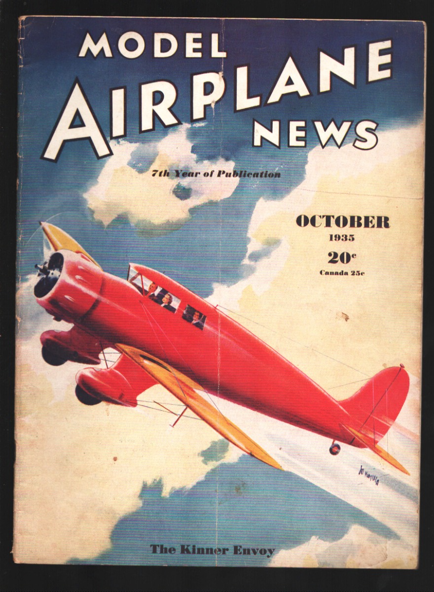 Model Airplane News 9/1935-Waco W.H.D. Kotula cover art-Military Aircraft-models-diagrams-VG [Good] [Softcover]