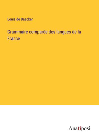 Grammaire comparée des langues de la France - Louis De Baecker