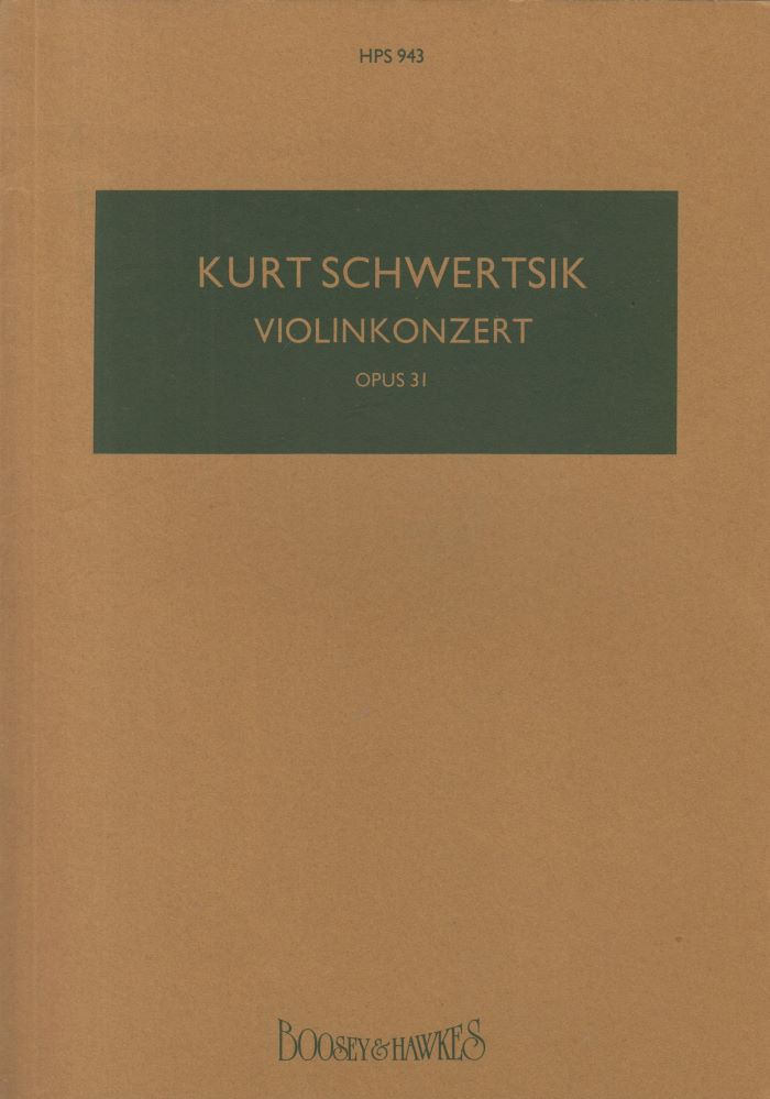 Violin Concerto, Op.31 - 4to Study Score - Schwertsik, Kurt