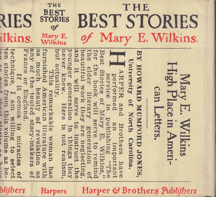 The Best Stories of Mary Wilkins by WILKINS, Mary (1927
