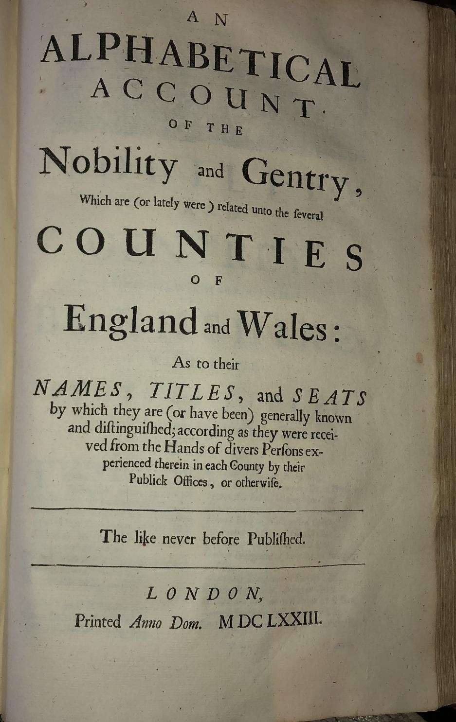 Britannia or, a Geographical Description of the Kingdoms of England