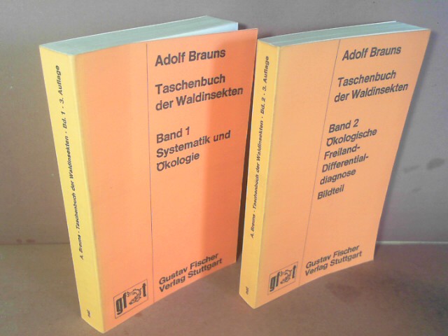 Taschenbuch der Waldinsekten. Grundriß einer terrestrischen Bestandes- und Standort-Entomologie. In zwei Bänden. (= Band 1: Systematik und Ökologie. Band 2: Ökologische Freiland-Differentialdiagnose. Bildteil. - Brauns, Adolf