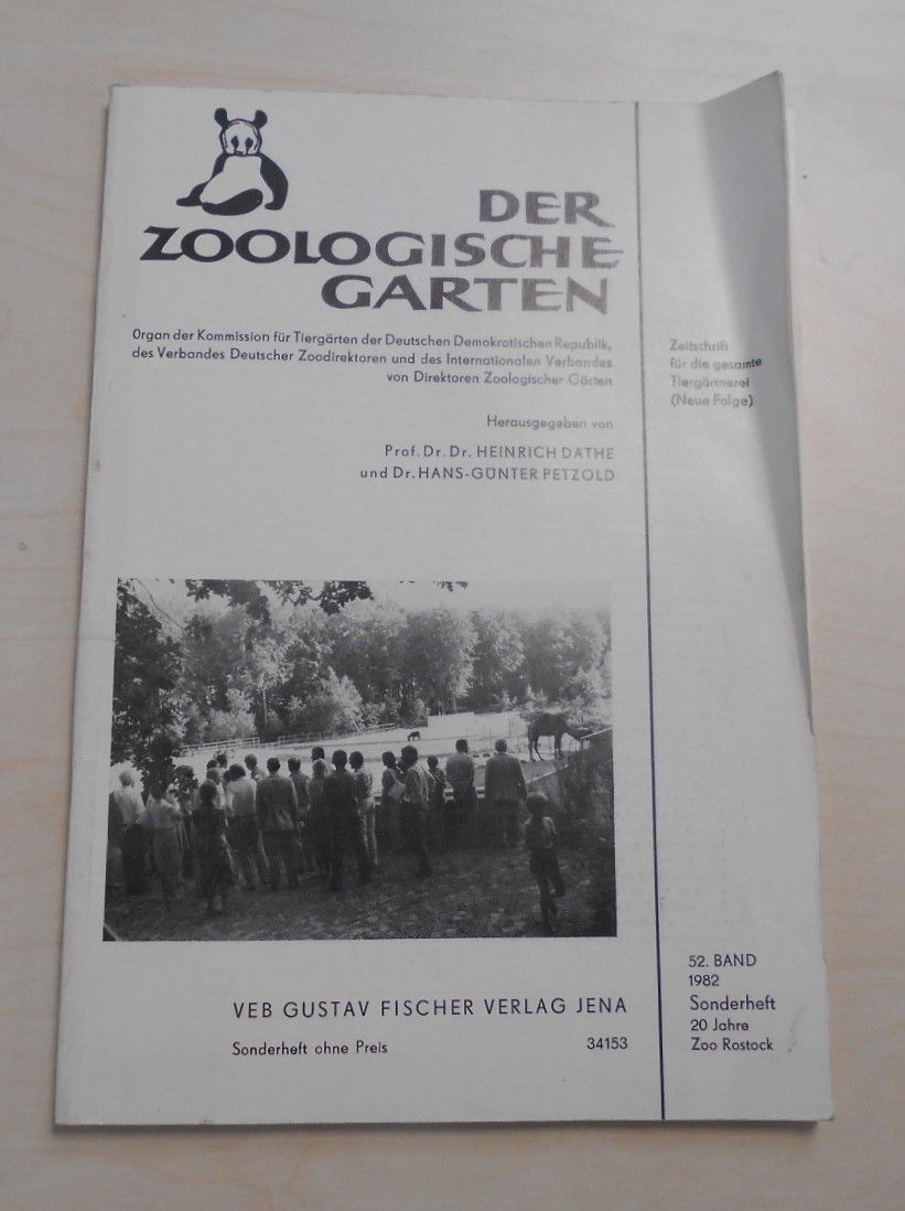 DER ZOOLOGISCHE GARTEN Zeitschrift fÃ¼r die gesamte TiergÃ¤rtnerei