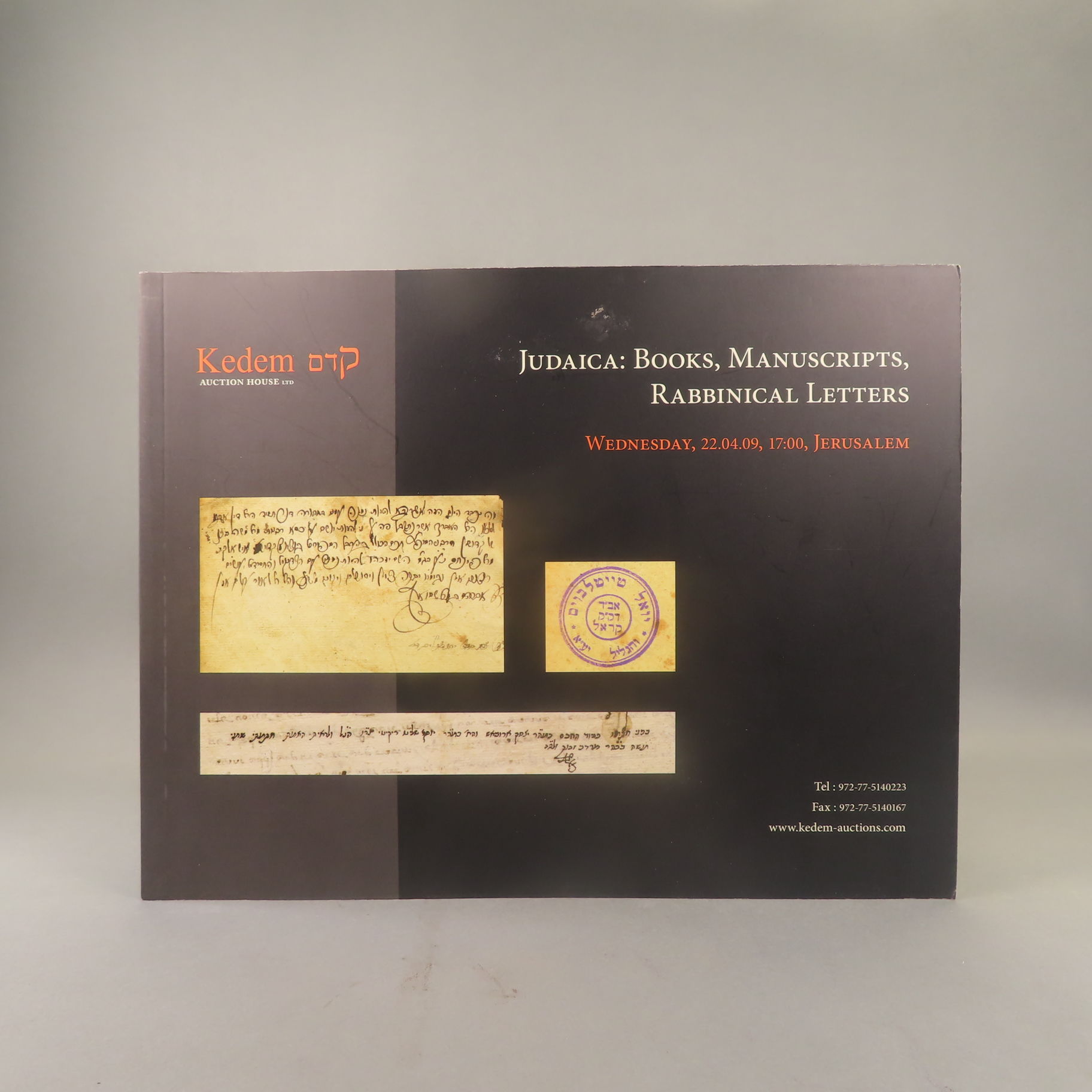 Judaica: Books, Manuscripts, Rabbinical Letters. Auction No. 4 ...