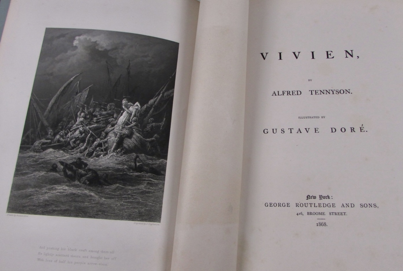 Vivien, by Alfred Tennyson, Illustrated by Gustave Dore by Tennyson Alfred Good Hardcover (1868